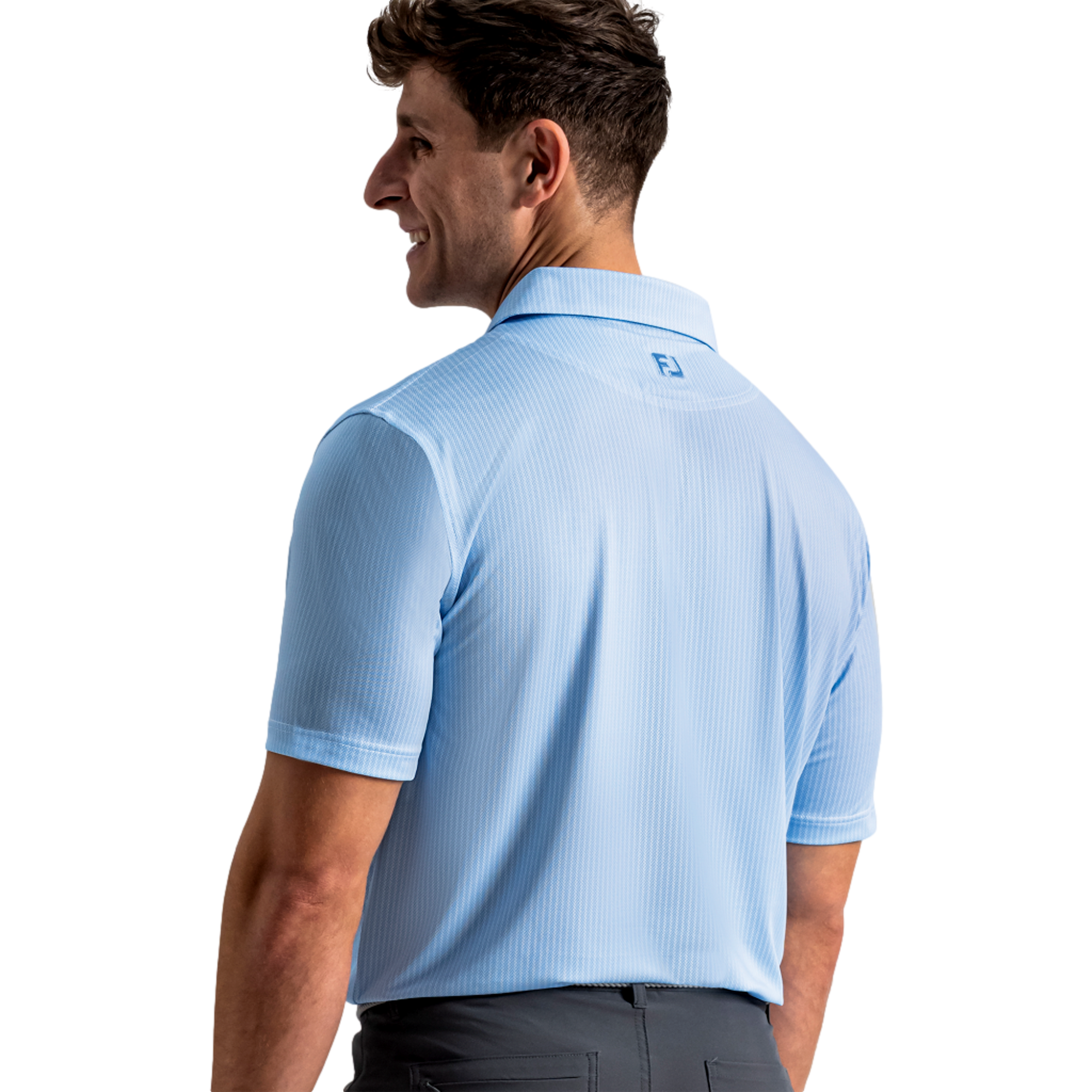 Basic Tee Time Print Lisle Men's Golf Polo Shirt