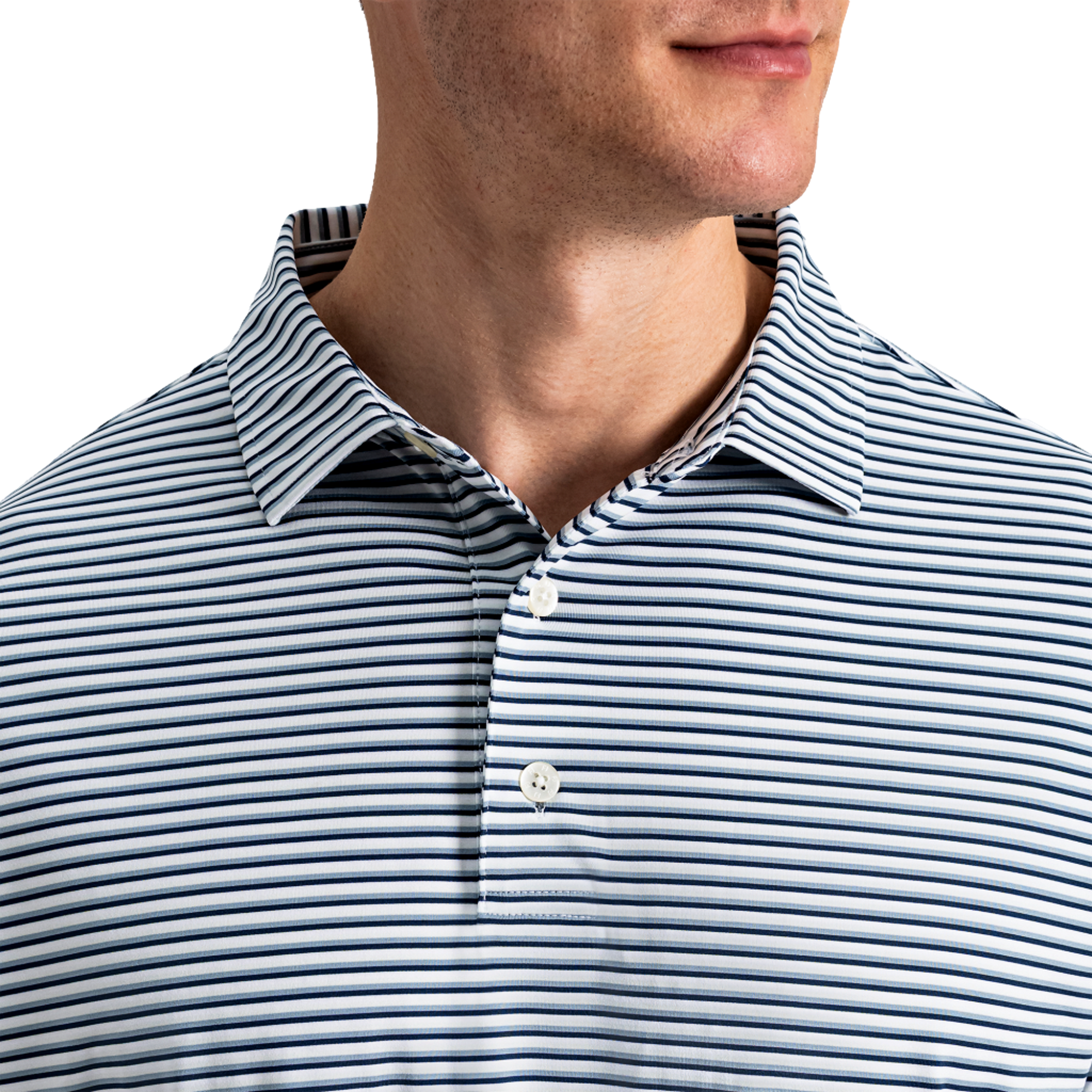 Gradient Stripe Lisle Men's Golf Polo Shirt