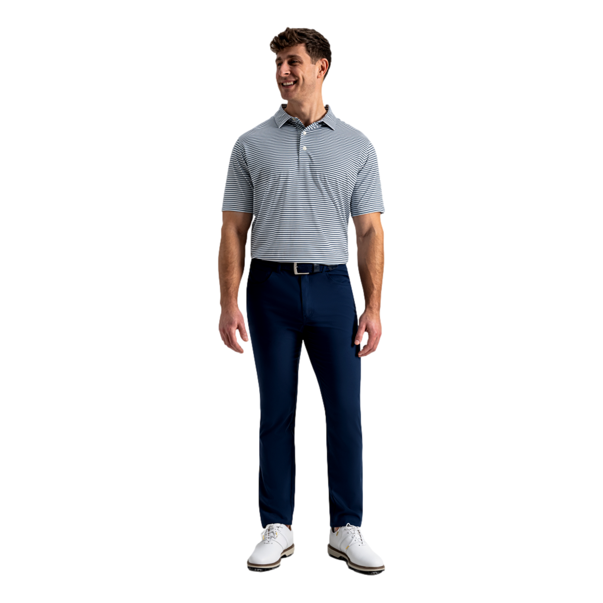 Gradient Stripe Lisle Men's Golf Polo Shirt