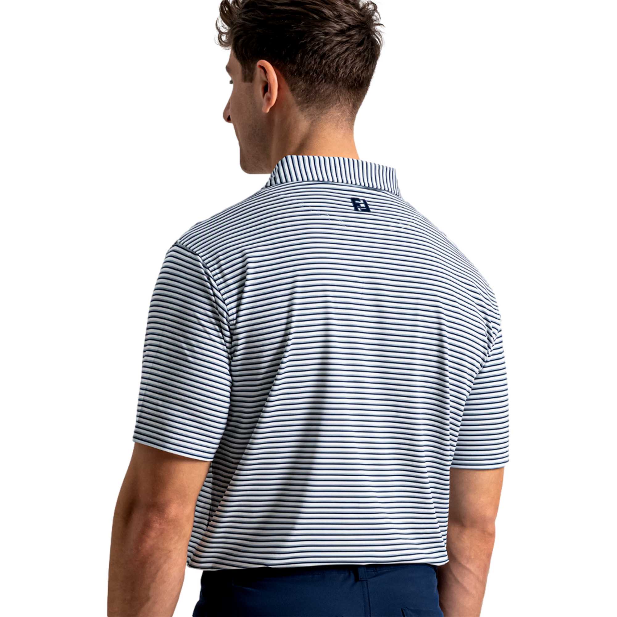 Gradient Stripe Lisle Men's Golf Polo Shirt
