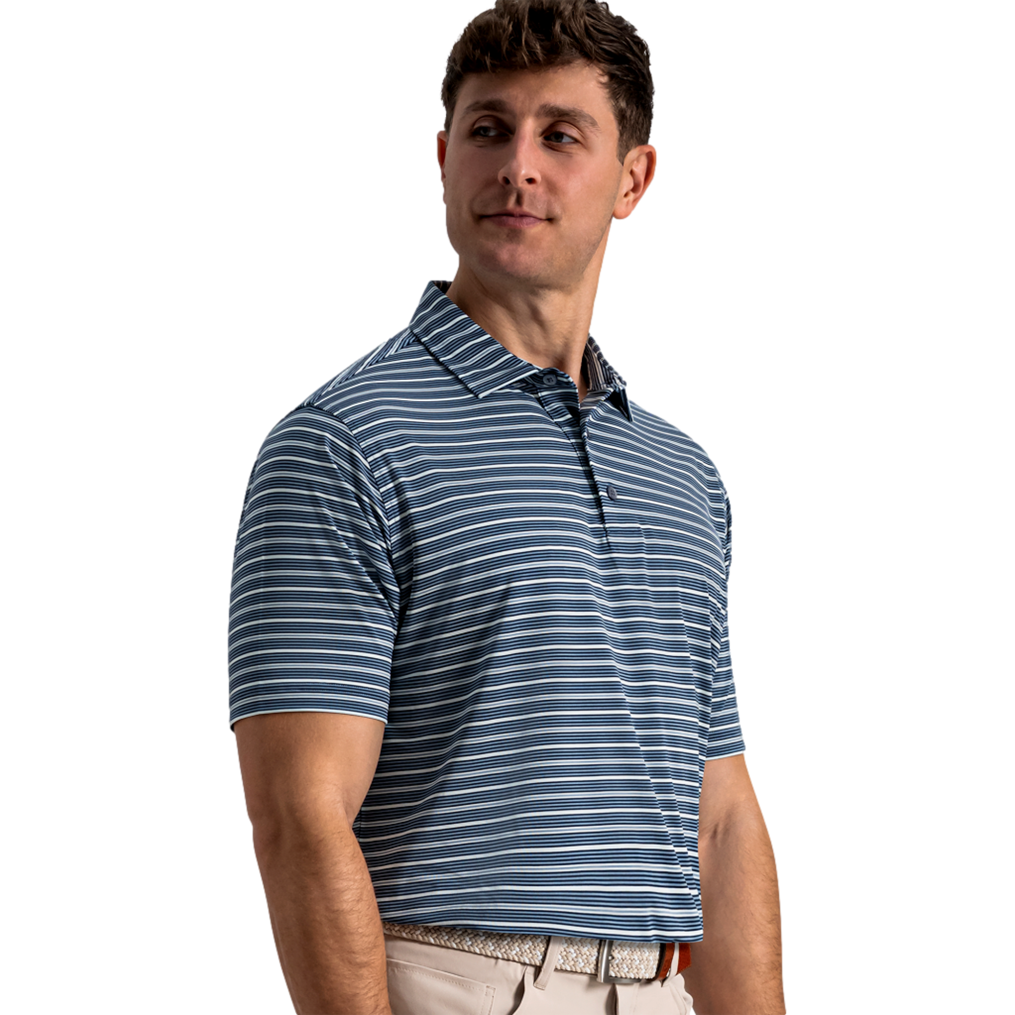 Practice Stripe Lisle Men's Golf Polo Shirt