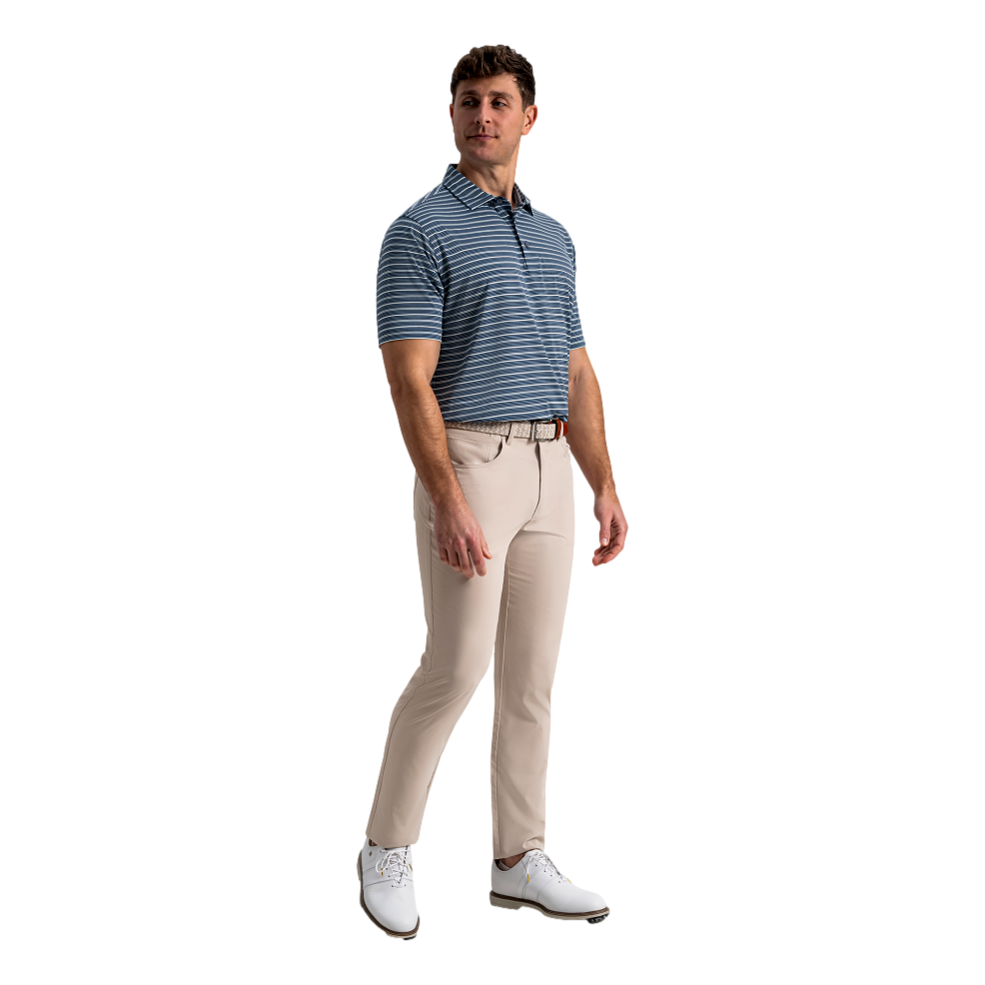 Practice Stripe Lisle Men's Golf Polo Shirt
