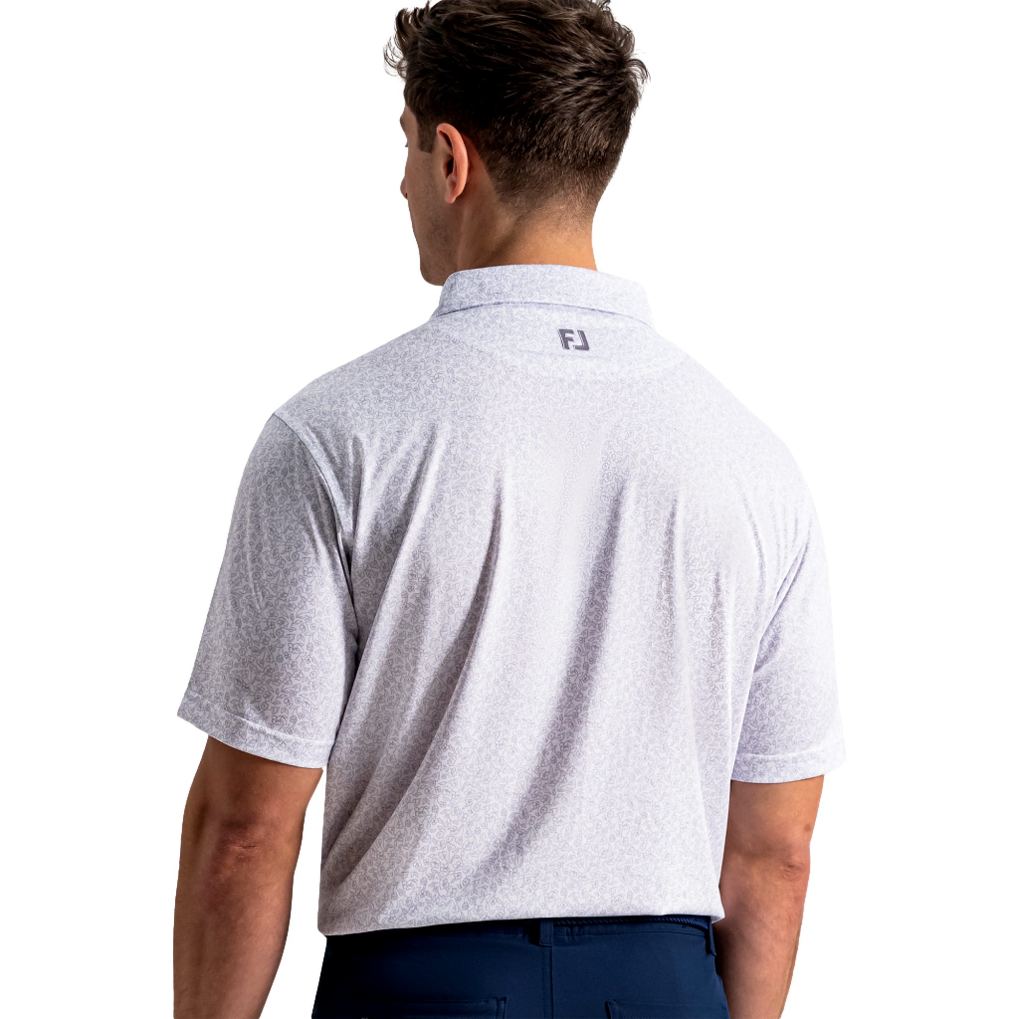 Linework Floral Lisle Men's Golf Polo Shirt