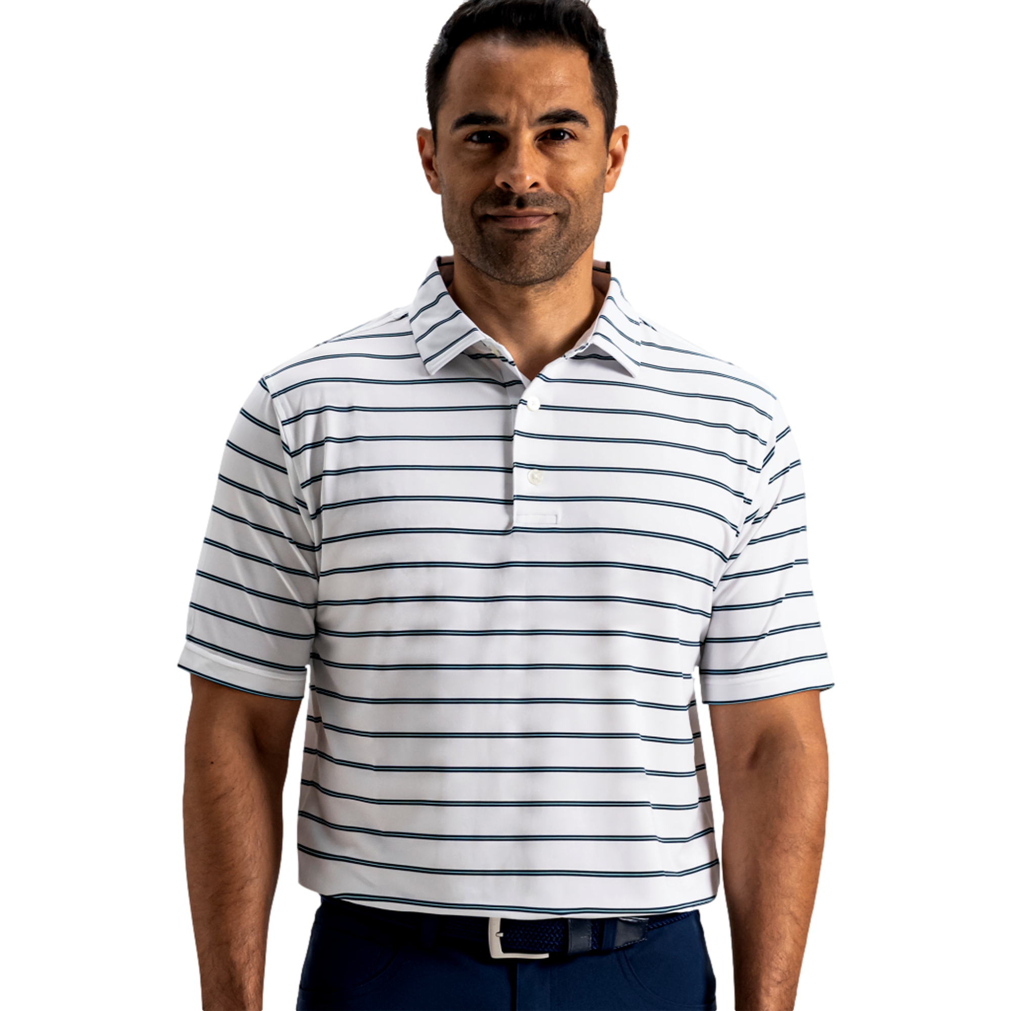 Abyss Stripe Lisle Men's Golf Polo Shirt