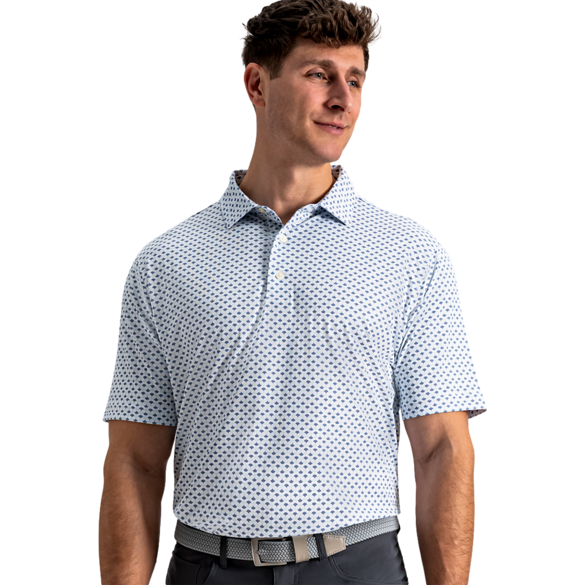 Ginko Geo Pique Men's Golf Polo Shirt