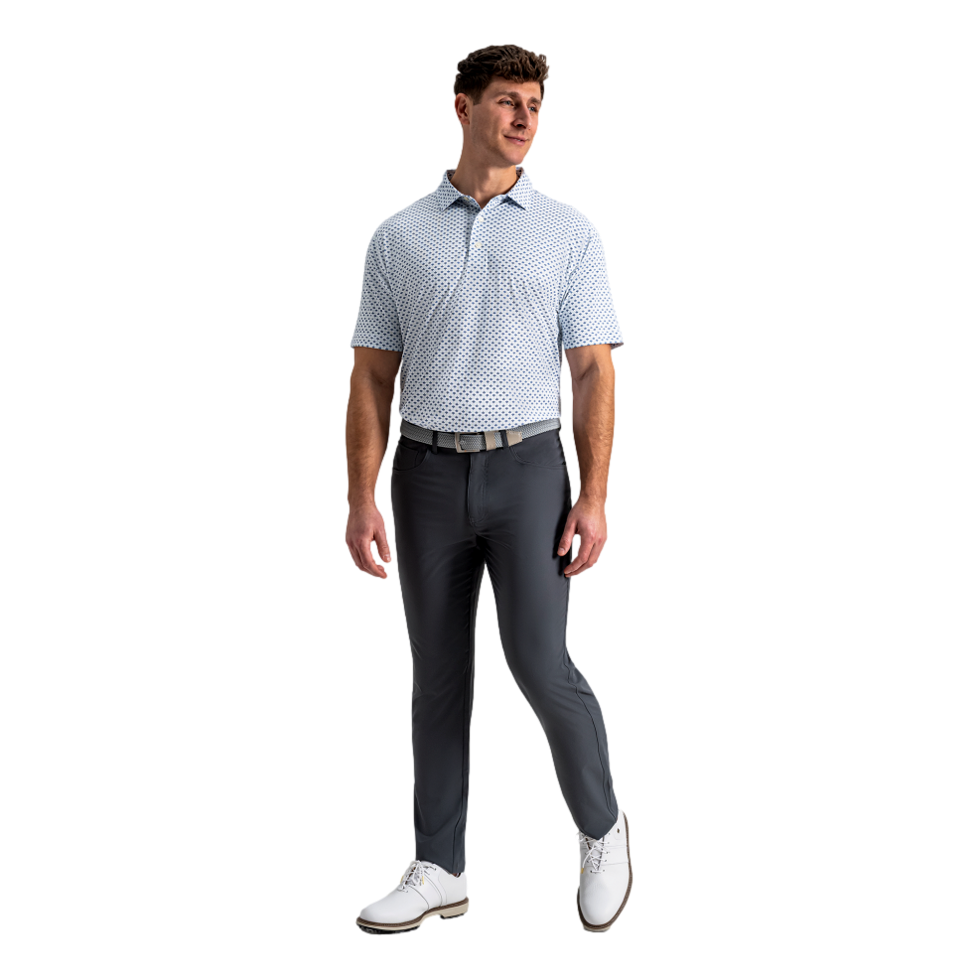 Ginko Geo Pique Men's Golf Polo Shirt