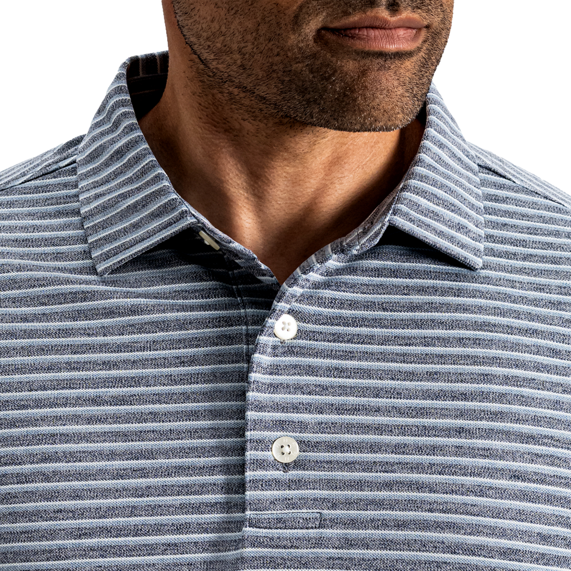 Heather Pin Pop Men's Golf Polo Shirt