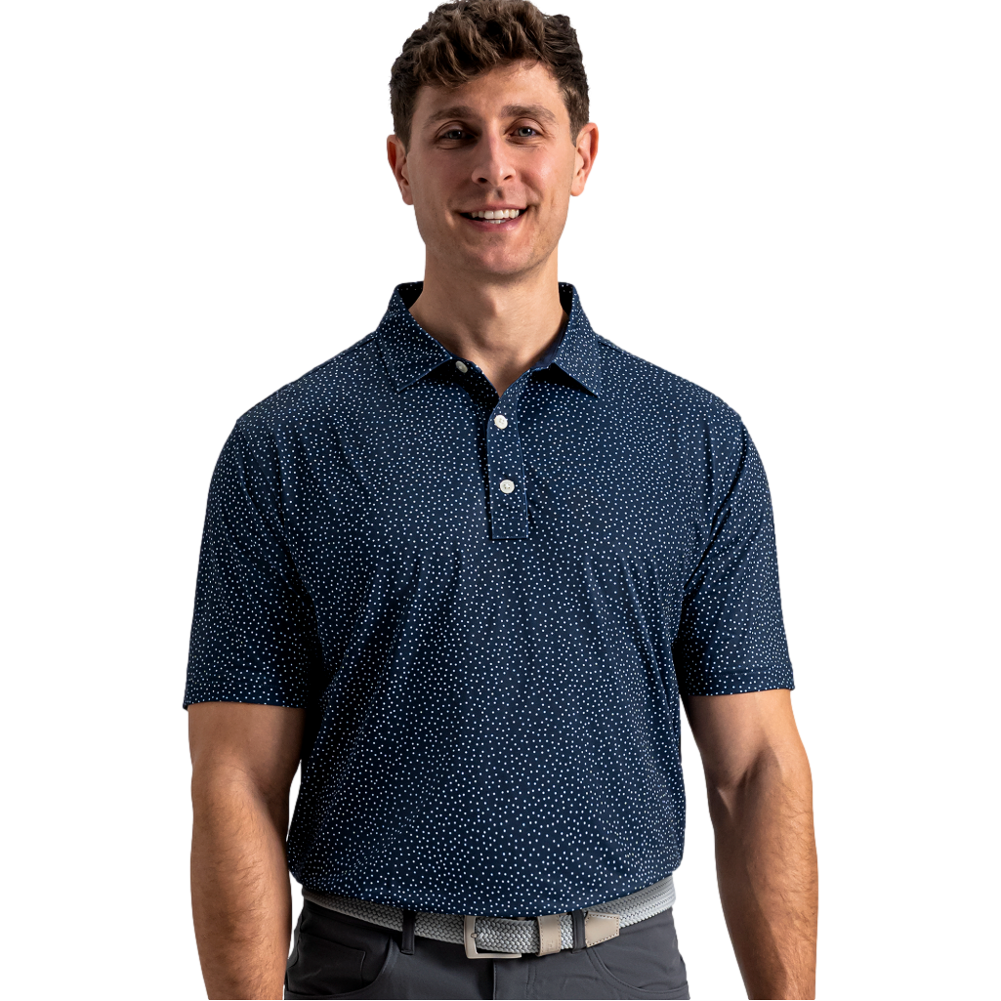 Scatter Dot Pique Men's Golf Polo Shirt