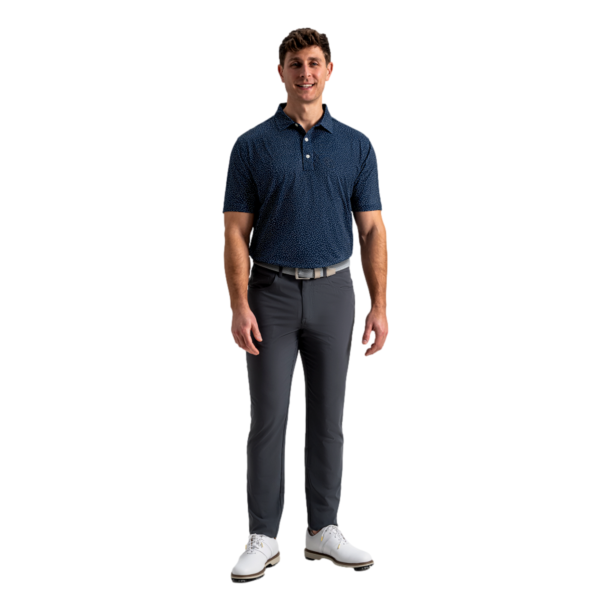 Scatter Dot Pique Men's Golf Polo Shirt
