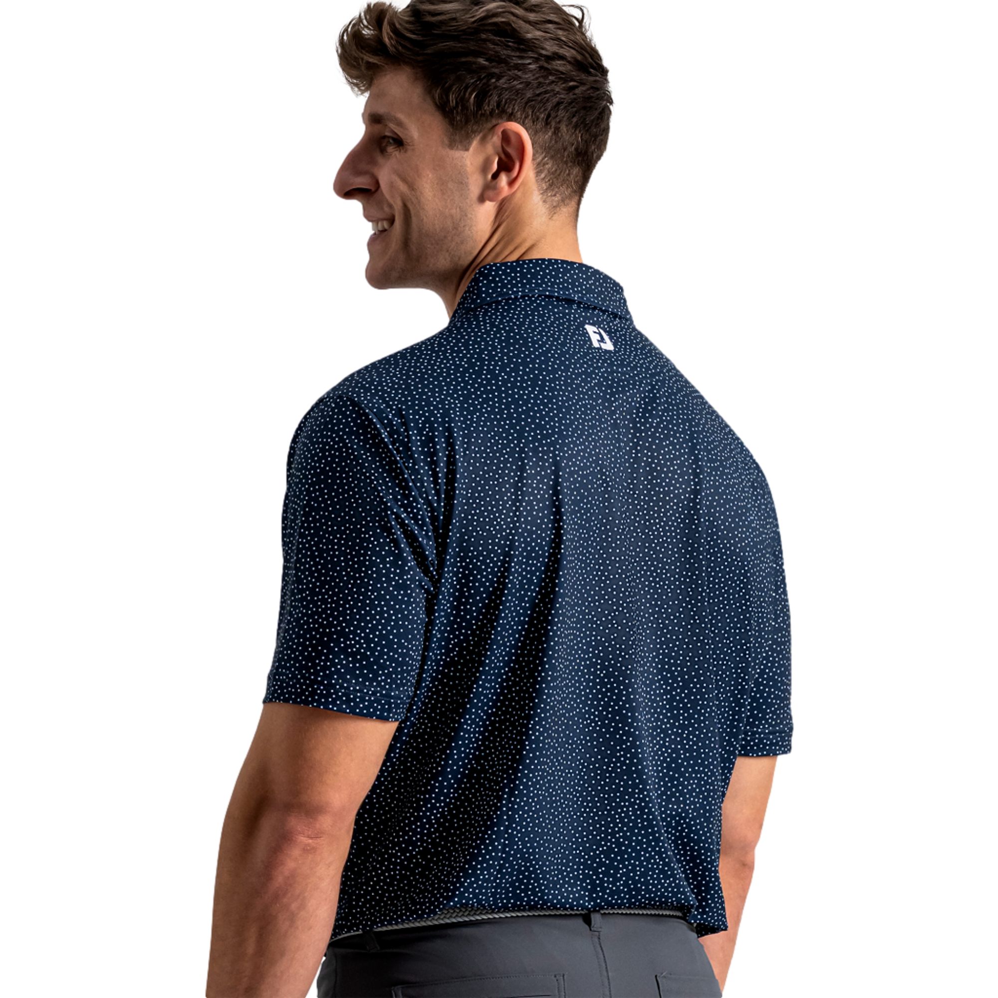 Scatter Dot Pique Men's Golf Polo Shirt