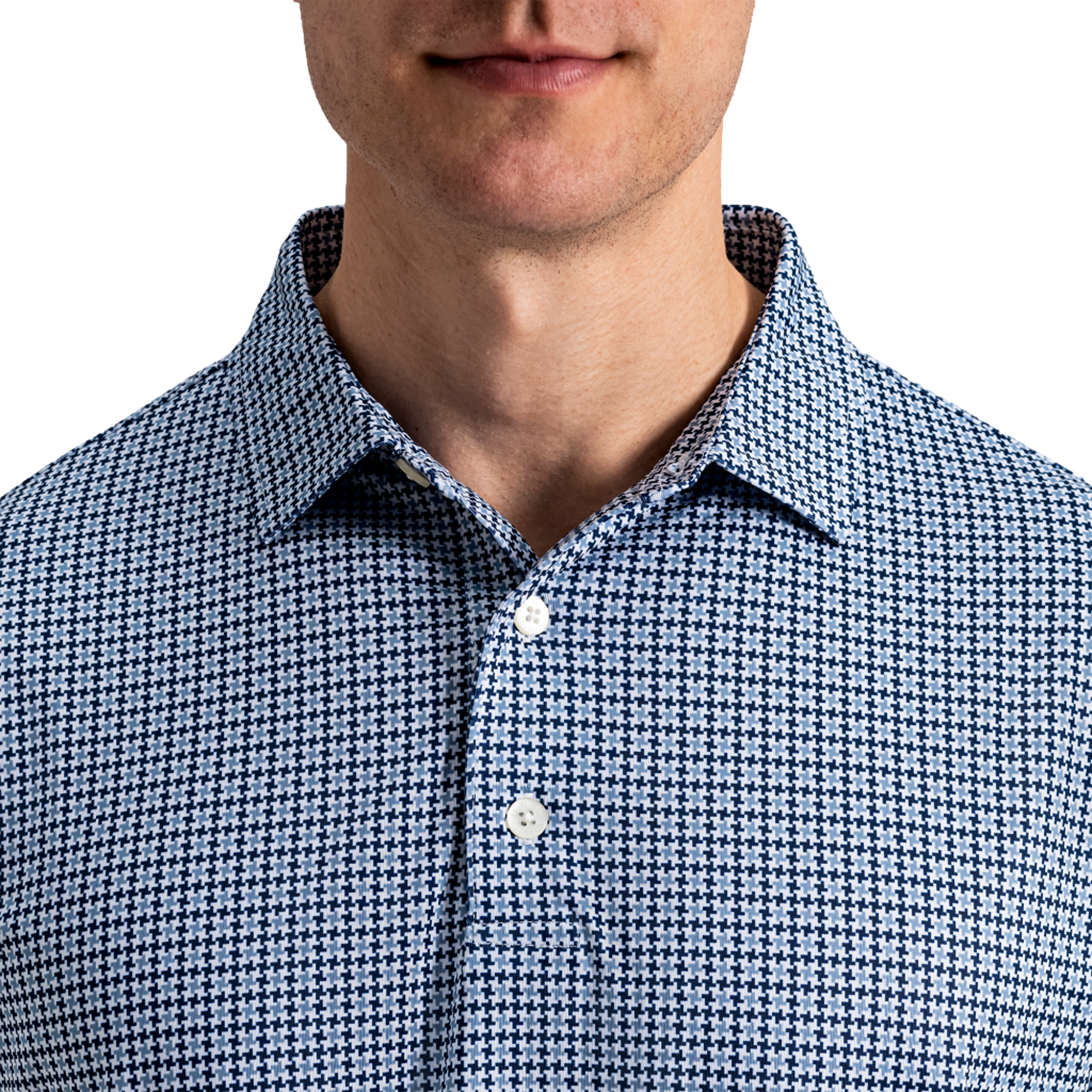 Houndtooth Lisle Men's Golf Polo Shirt