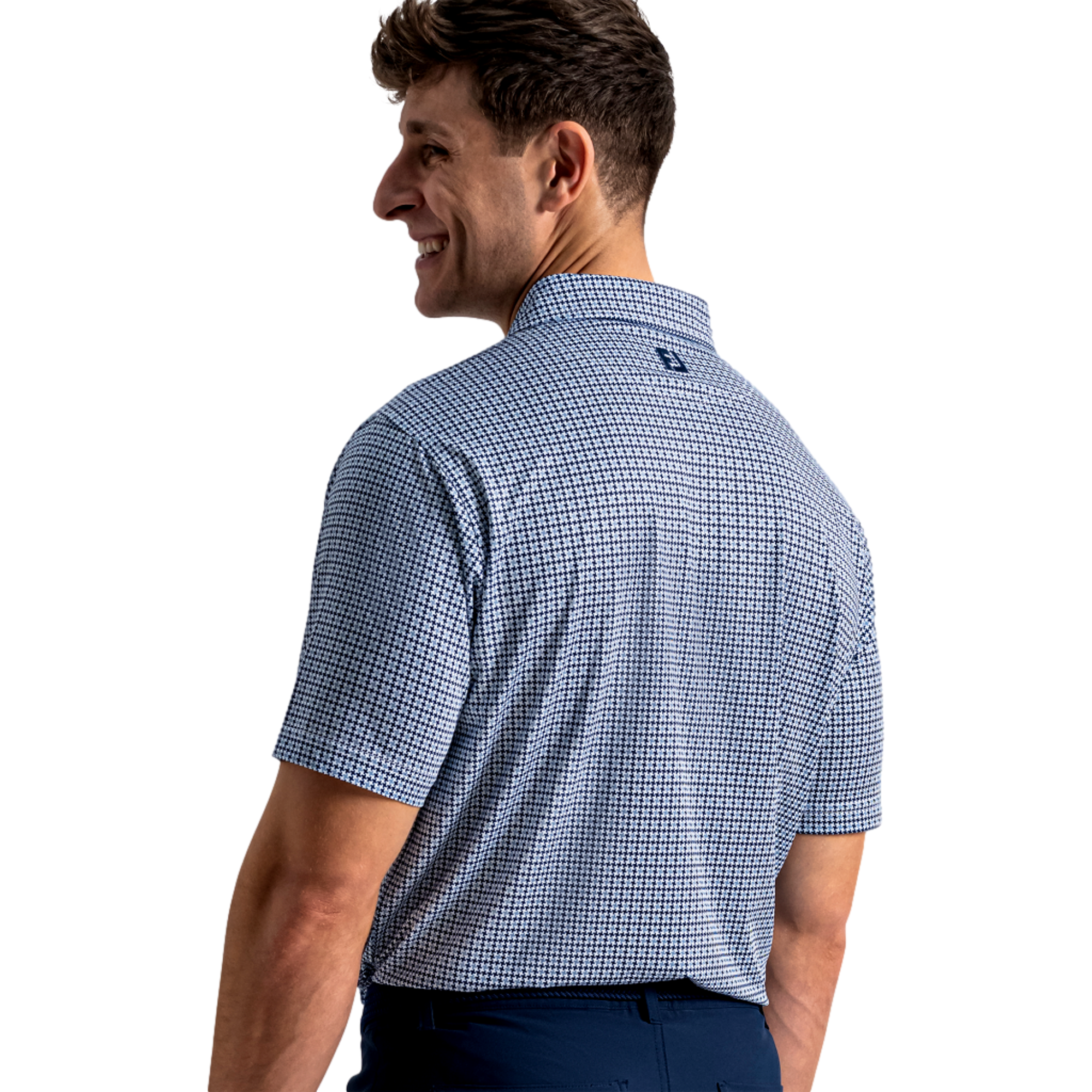 Houndtooth Lisle Men's Golf Polo Shirt
