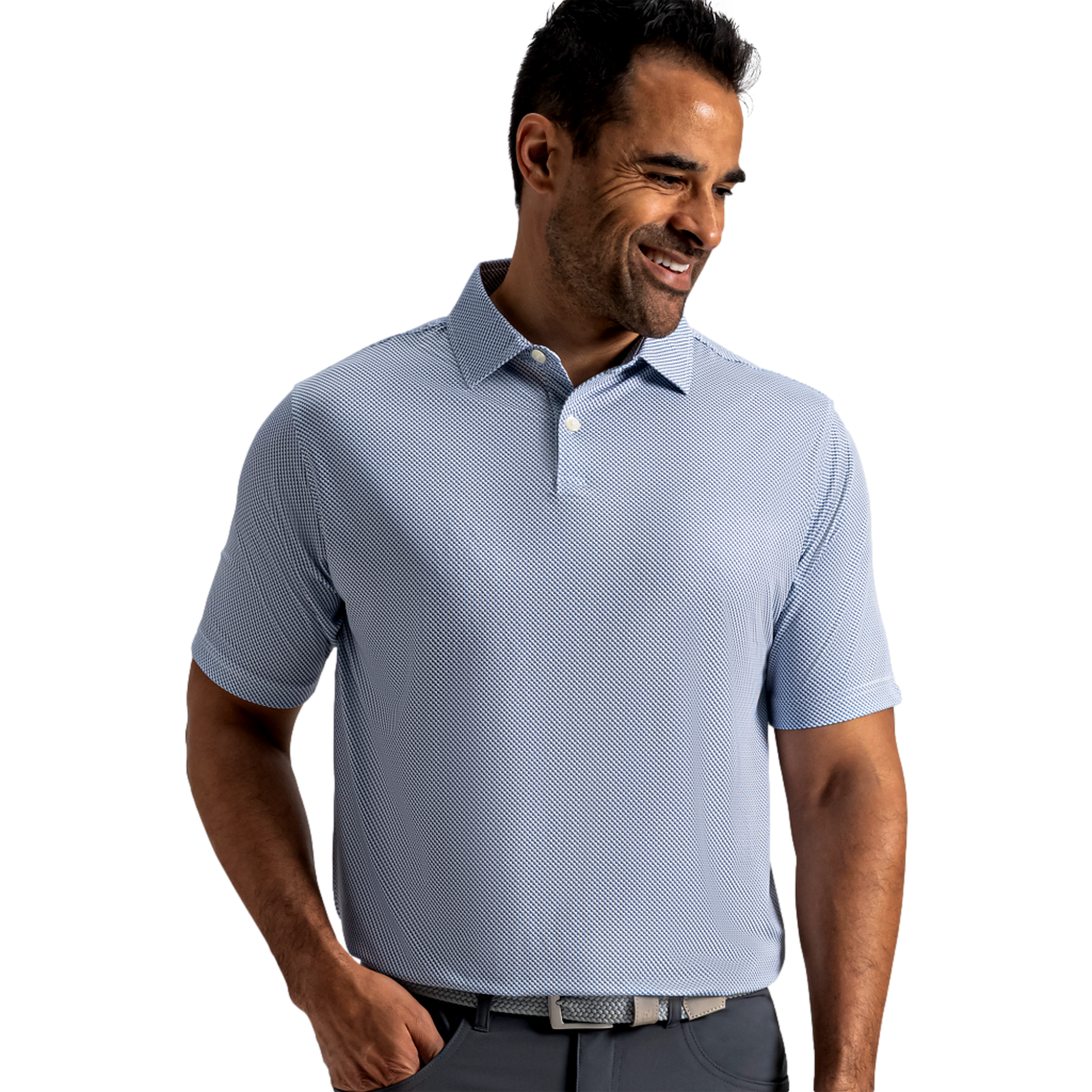 Pixel Geo Lisle Men's Golf Polo Shirt