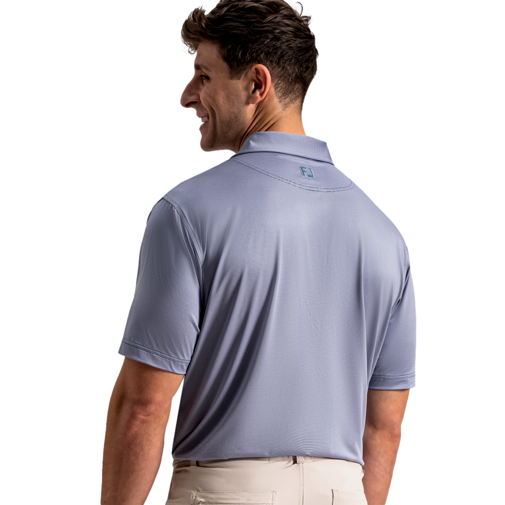 MicroFeeder Stripe Lisle Men's Golf Polo Shirt
