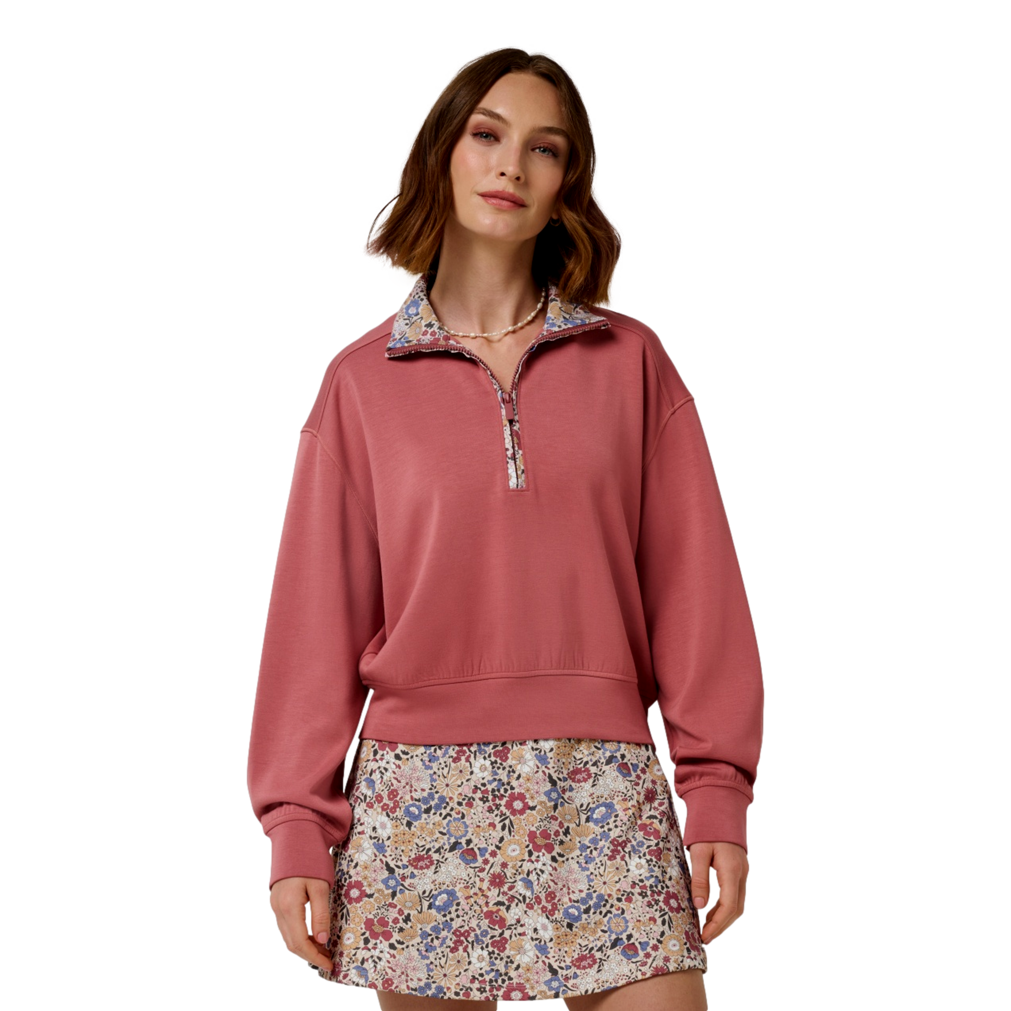 TravisMathew Wharfedale Field Print Women's Golf Half Zip