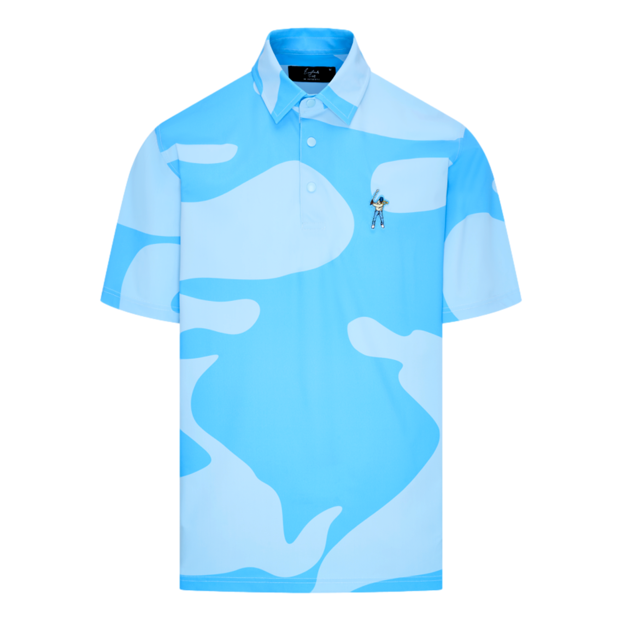 Snap Placket Camo Print Men's Golf Polo Shirt