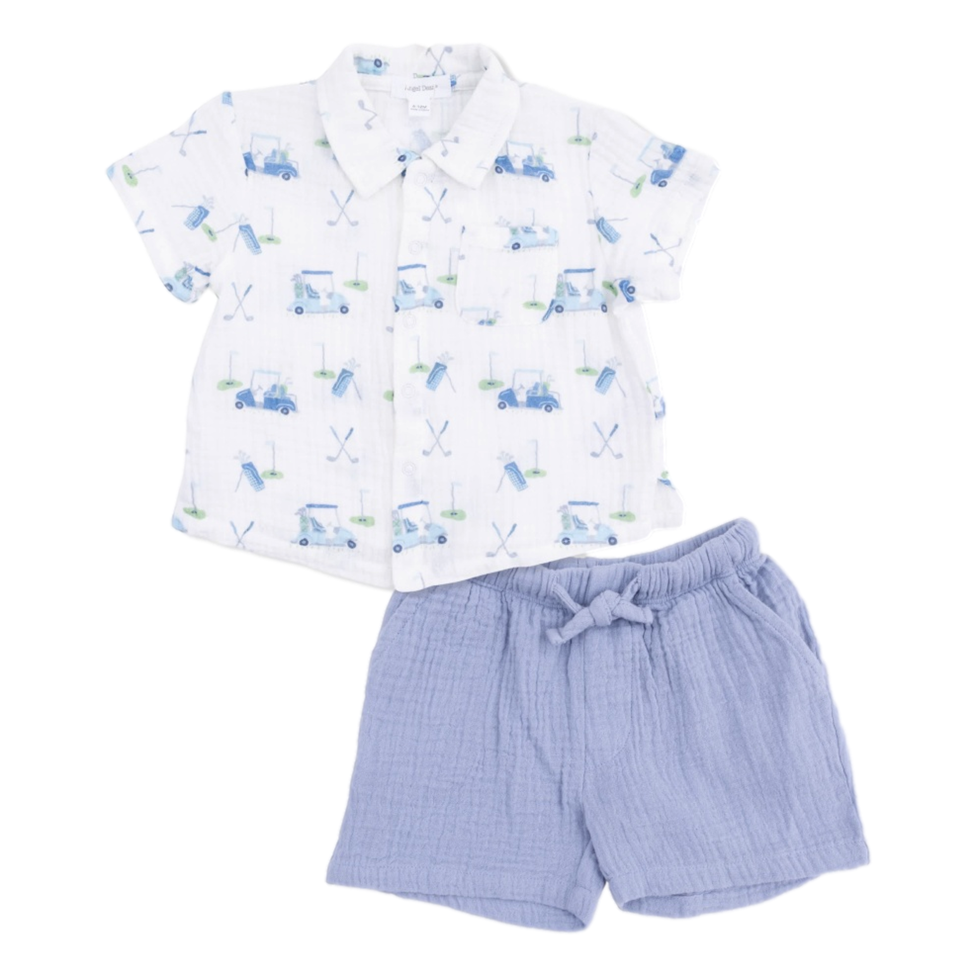 Baby Golf Carts Blue Boy's Polo Shorts Set