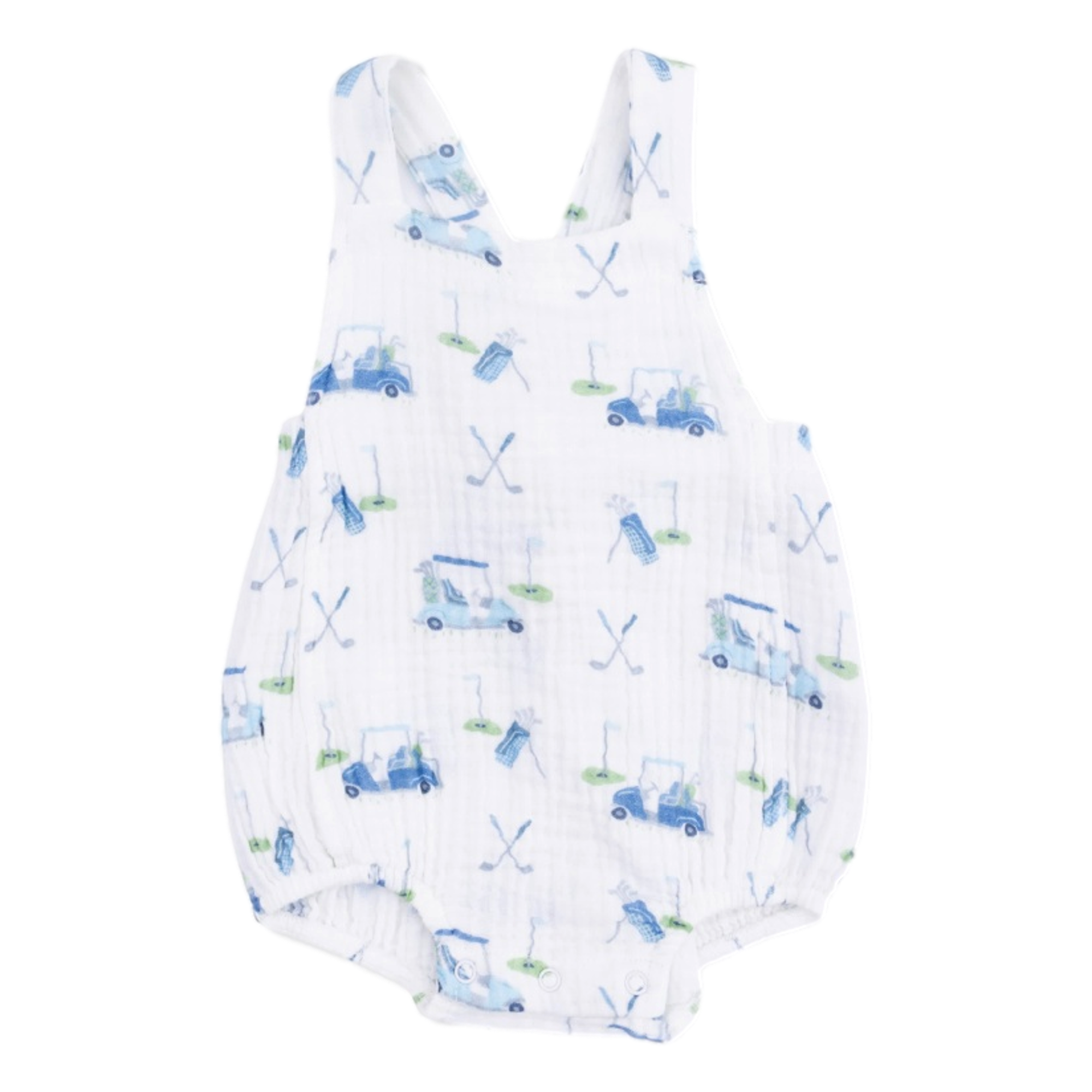 Baby Golf Carts Blue Boy's Retro Sunsuit