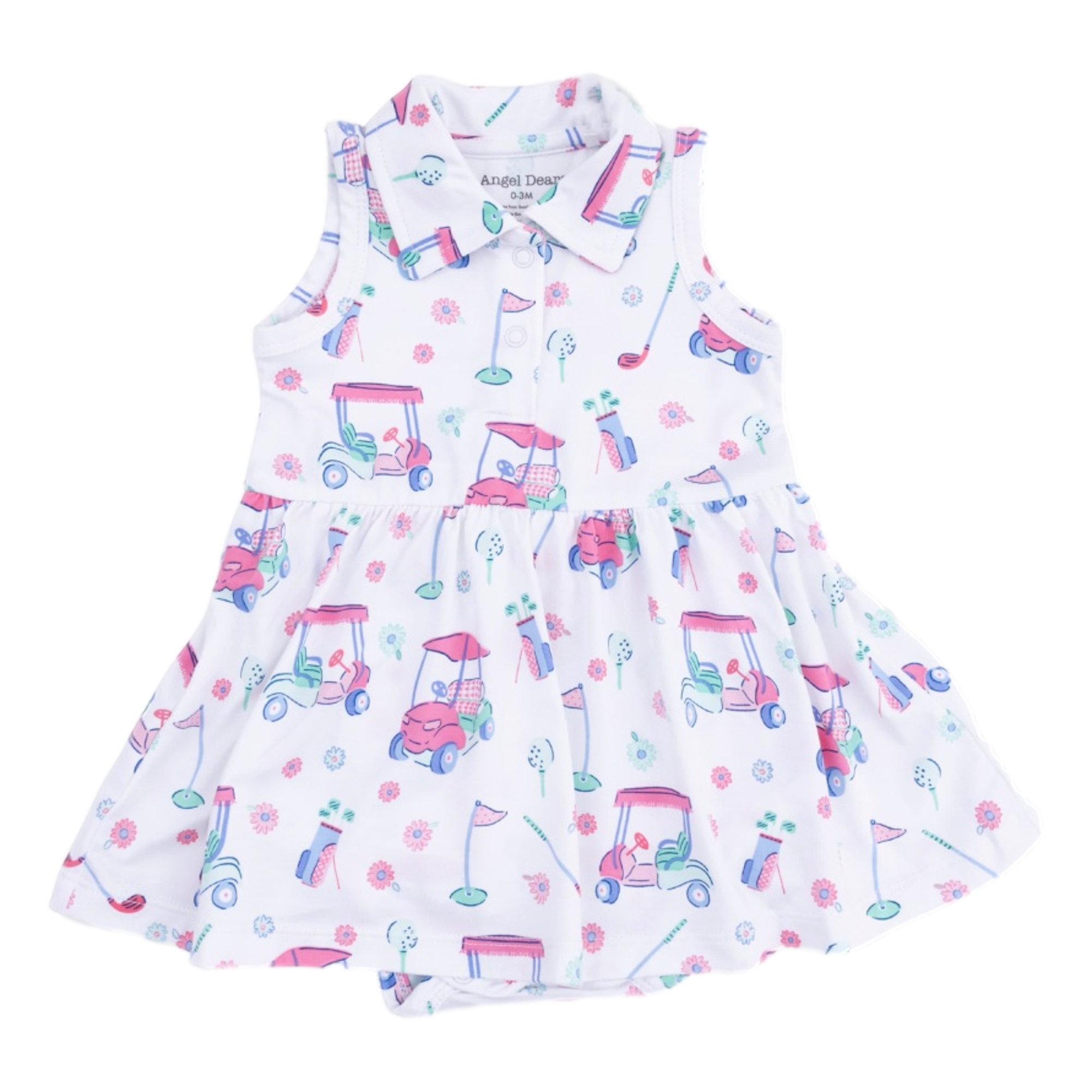 Golf Carts and Flowers Girl's Polo Tennis Dress