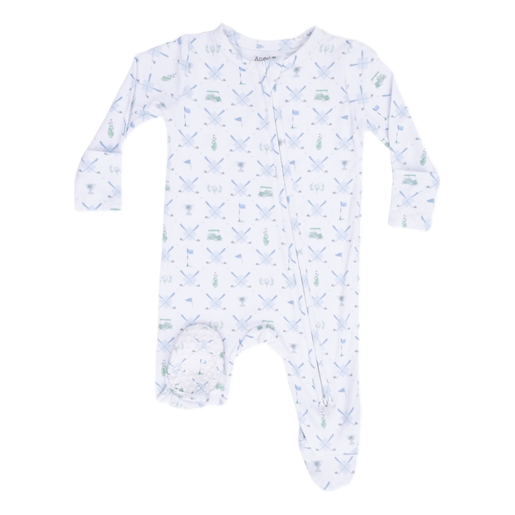 Golf Trellis Blue Boy's 2 Way Zipper Footie