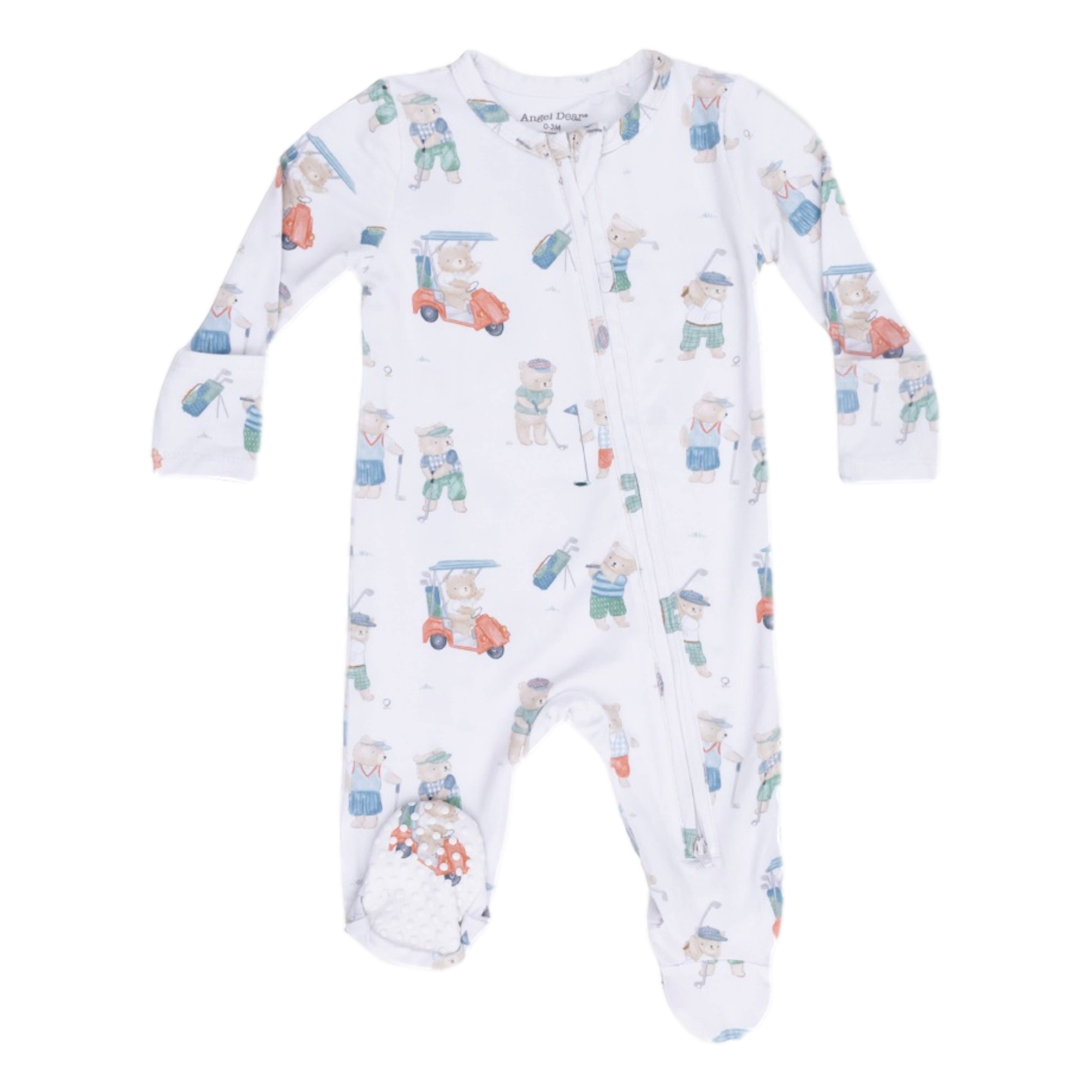 Golfing Teddy Bears Boy's 2 Way Zipper Footie