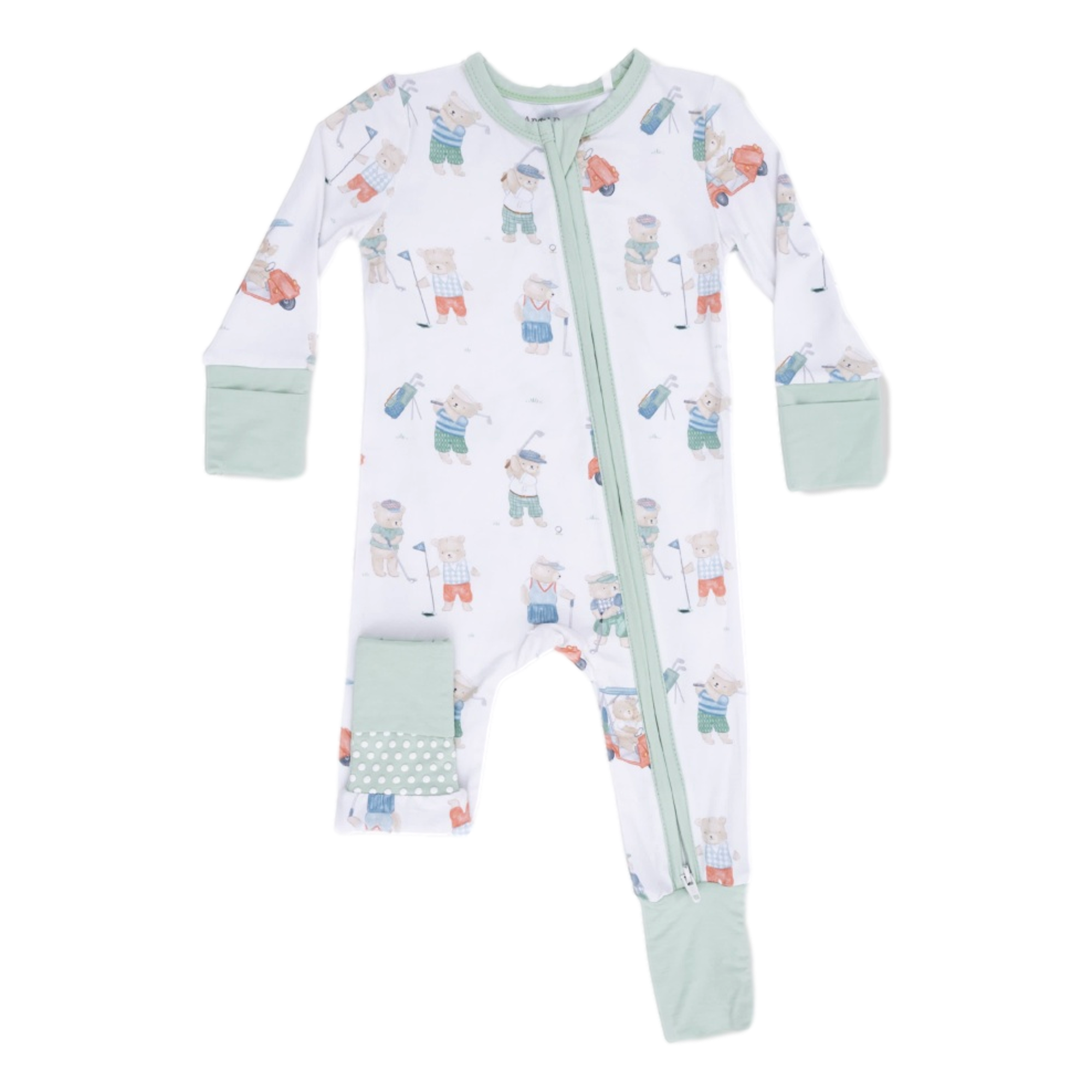 Golfing Teddy Bears Boy's Convertible Romper
