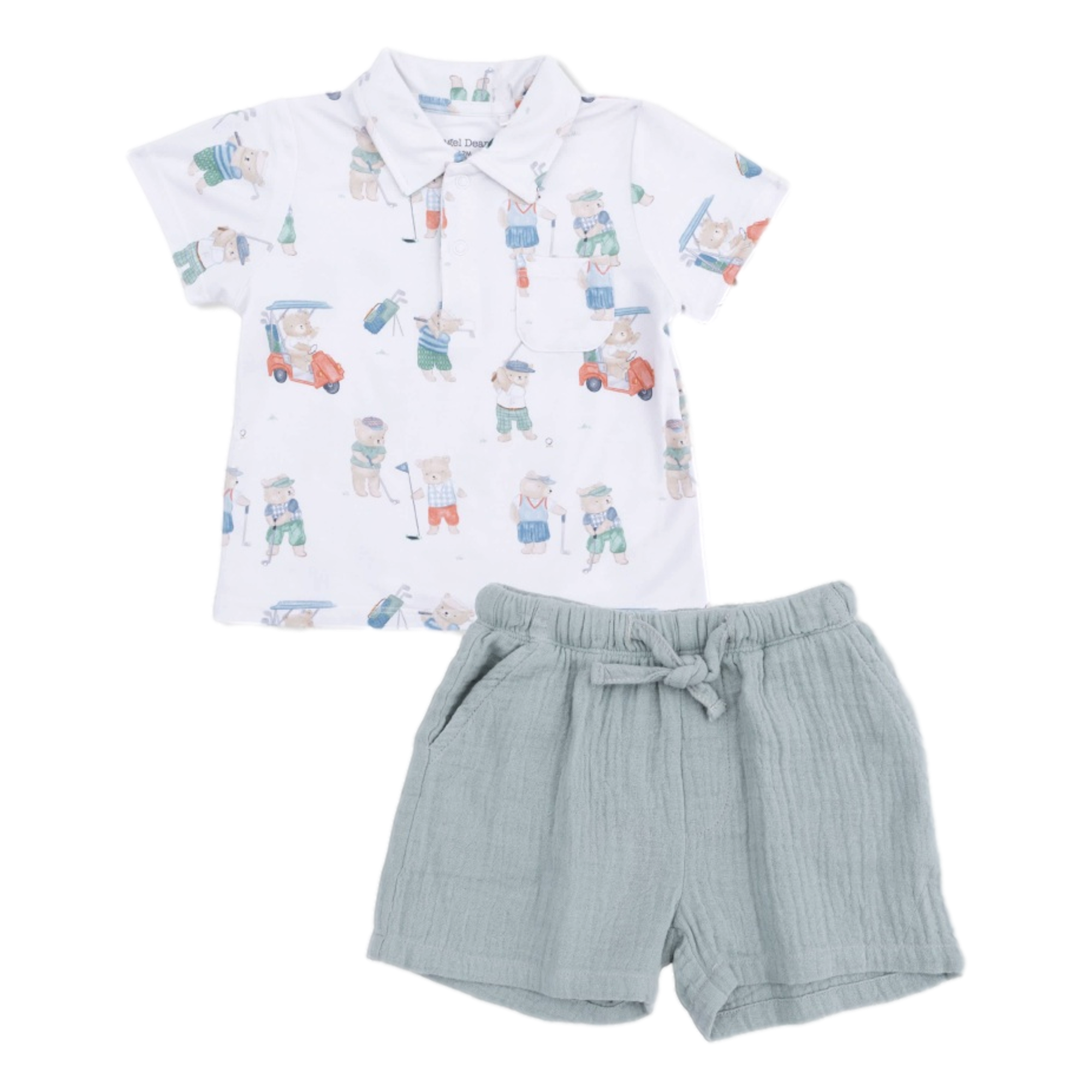 Golfing Teddy Bears Boy's Polo & Casual Short