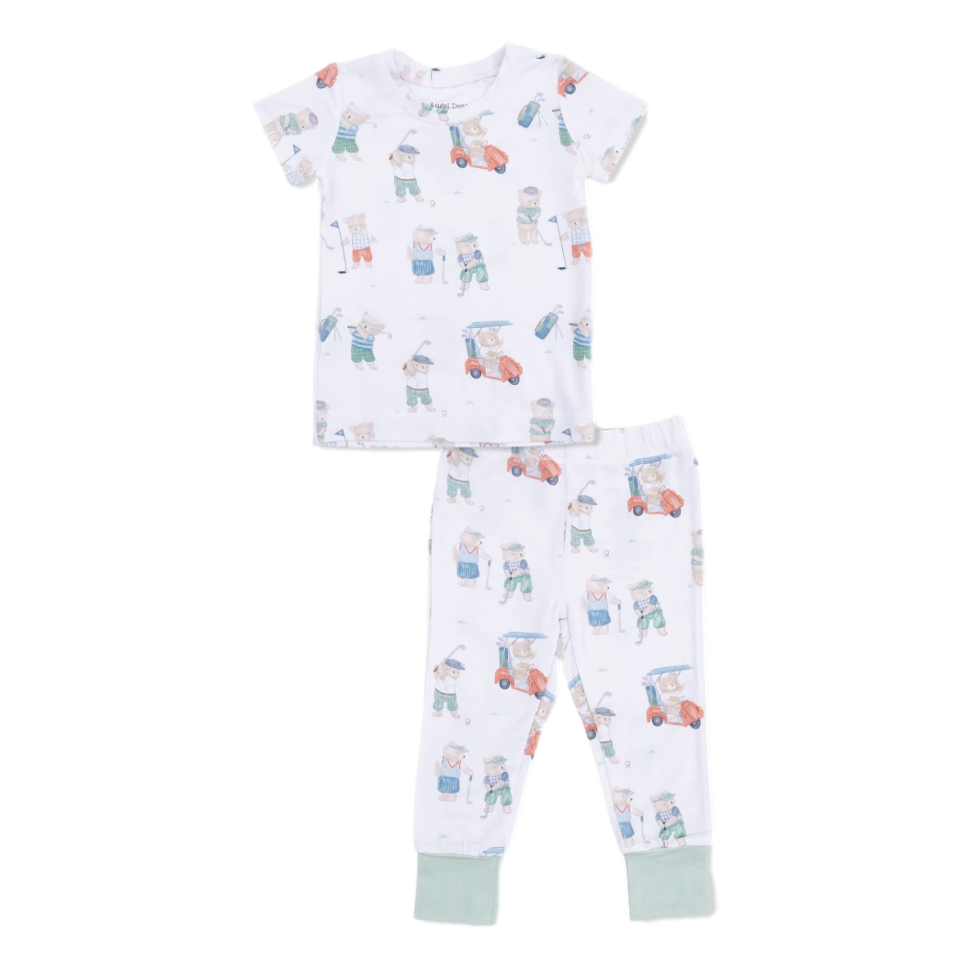 Golfing Teddy Bears Boy's Short Sleeve Loungewear Set