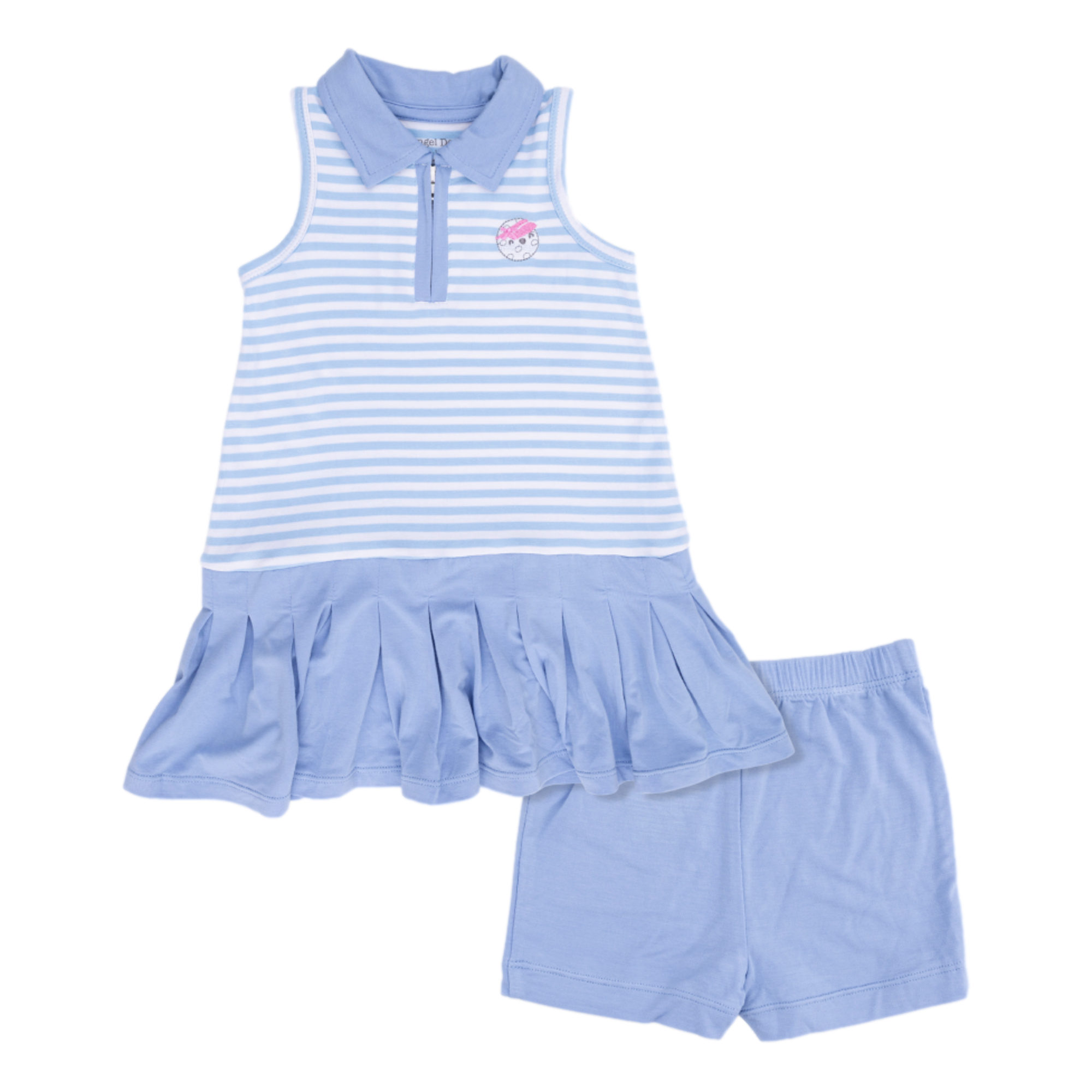 Striped Golf Girl's Polo Tennis Dress & Cartwheel Short