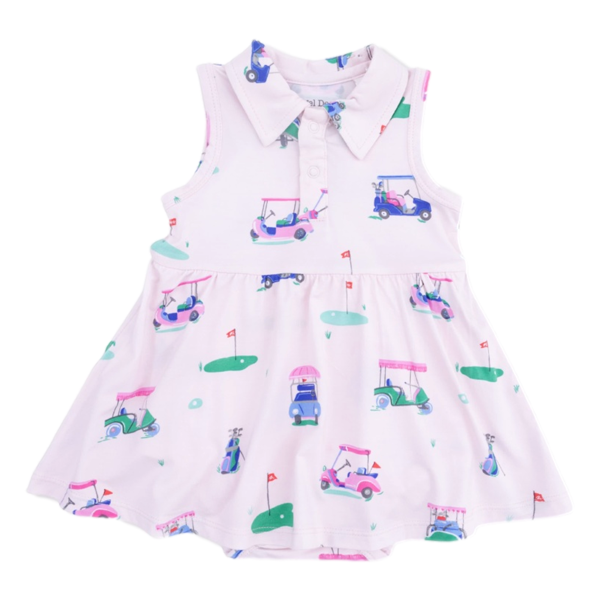Vintage Golf Carts Pink Girl's Polo Tennis Dress