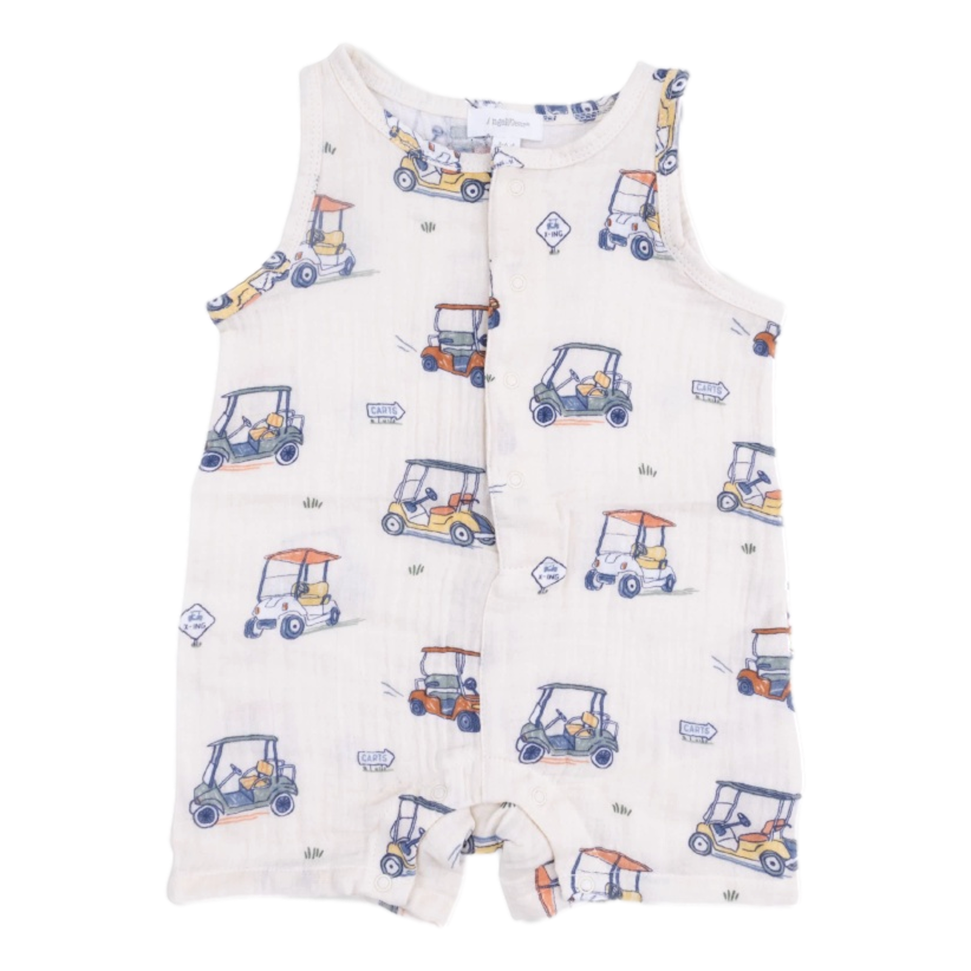 Zooming Golf Carts Boy's Sleeveless Shortie Romper