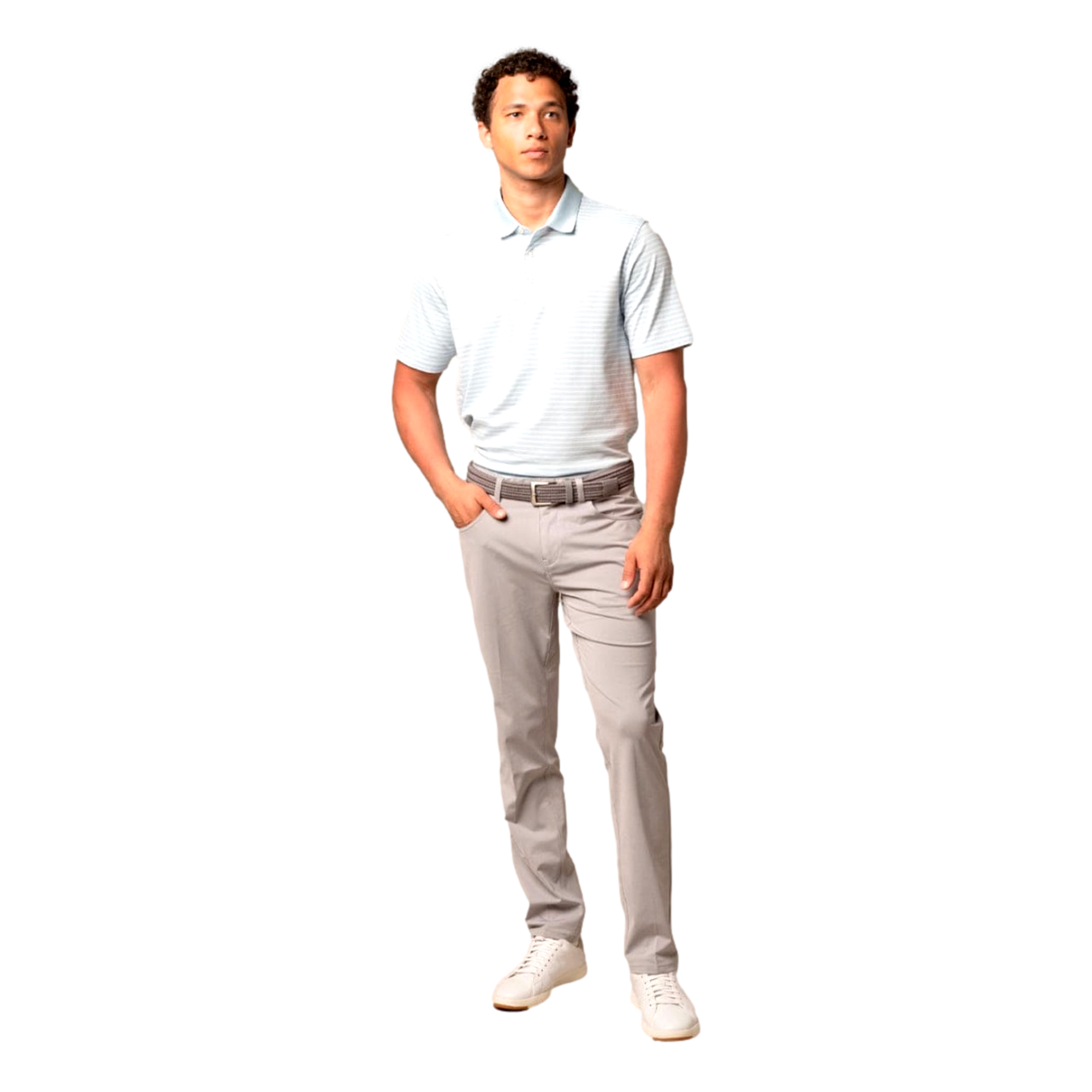 2Bar Stripe Men's Short Sleeve Golf Polo
