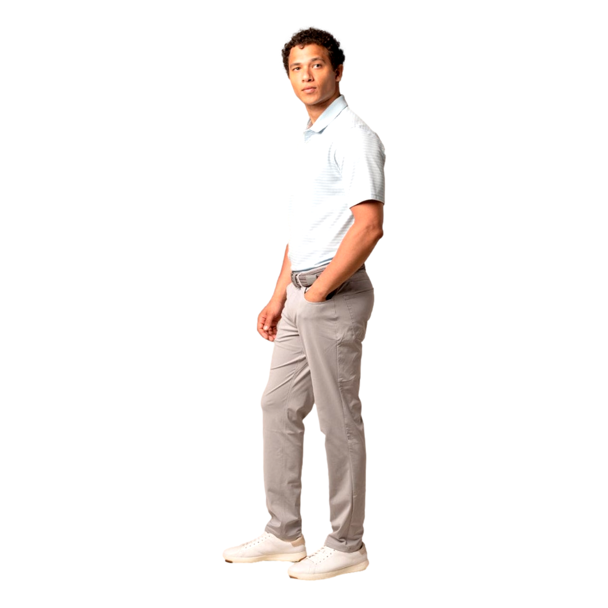 2Bar Stripe Men's Short Sleeve Golf Polo