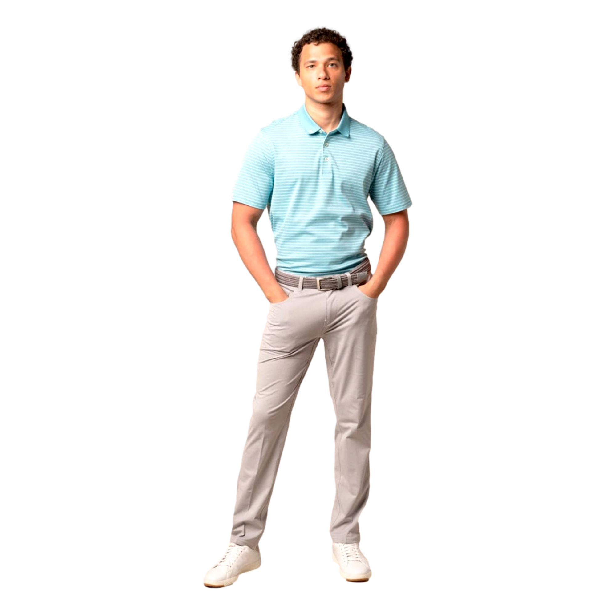 2Bar Stripe Men's Short Sleeve Golf Polo