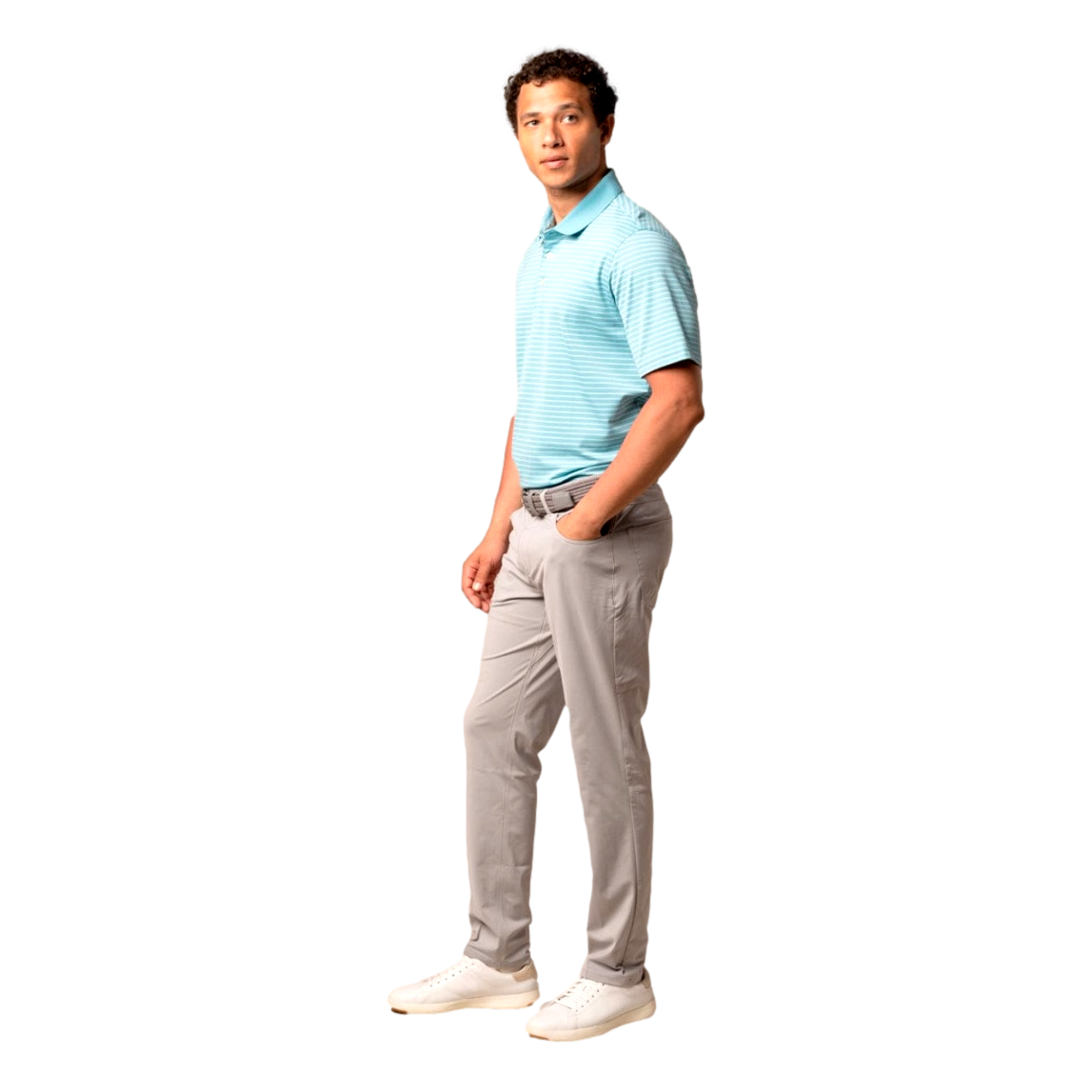 2Bar Stripe Men's Short Sleeve Golf Polo