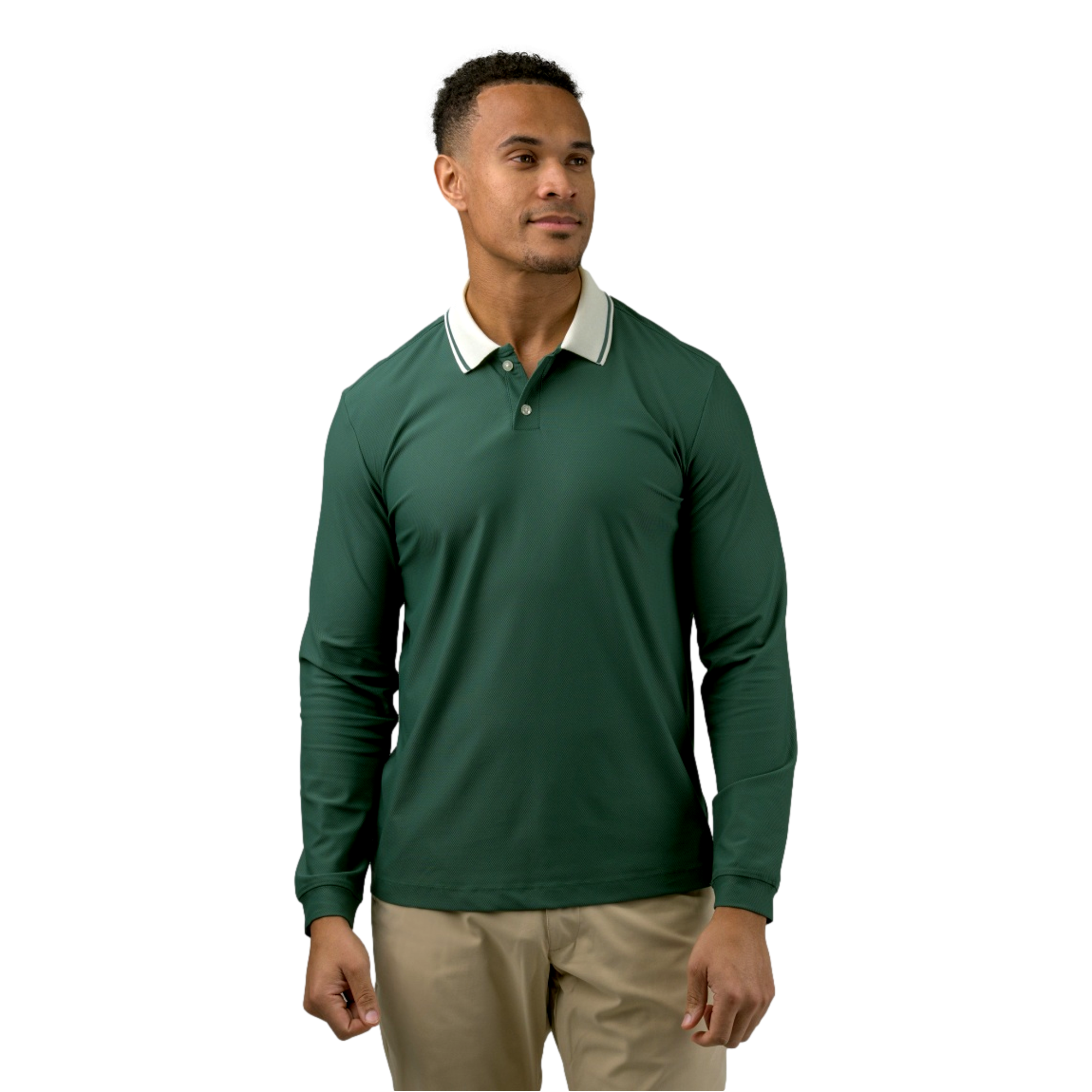 Born to Golf Long Sleeve Textured Men's Golf Polo Shirt