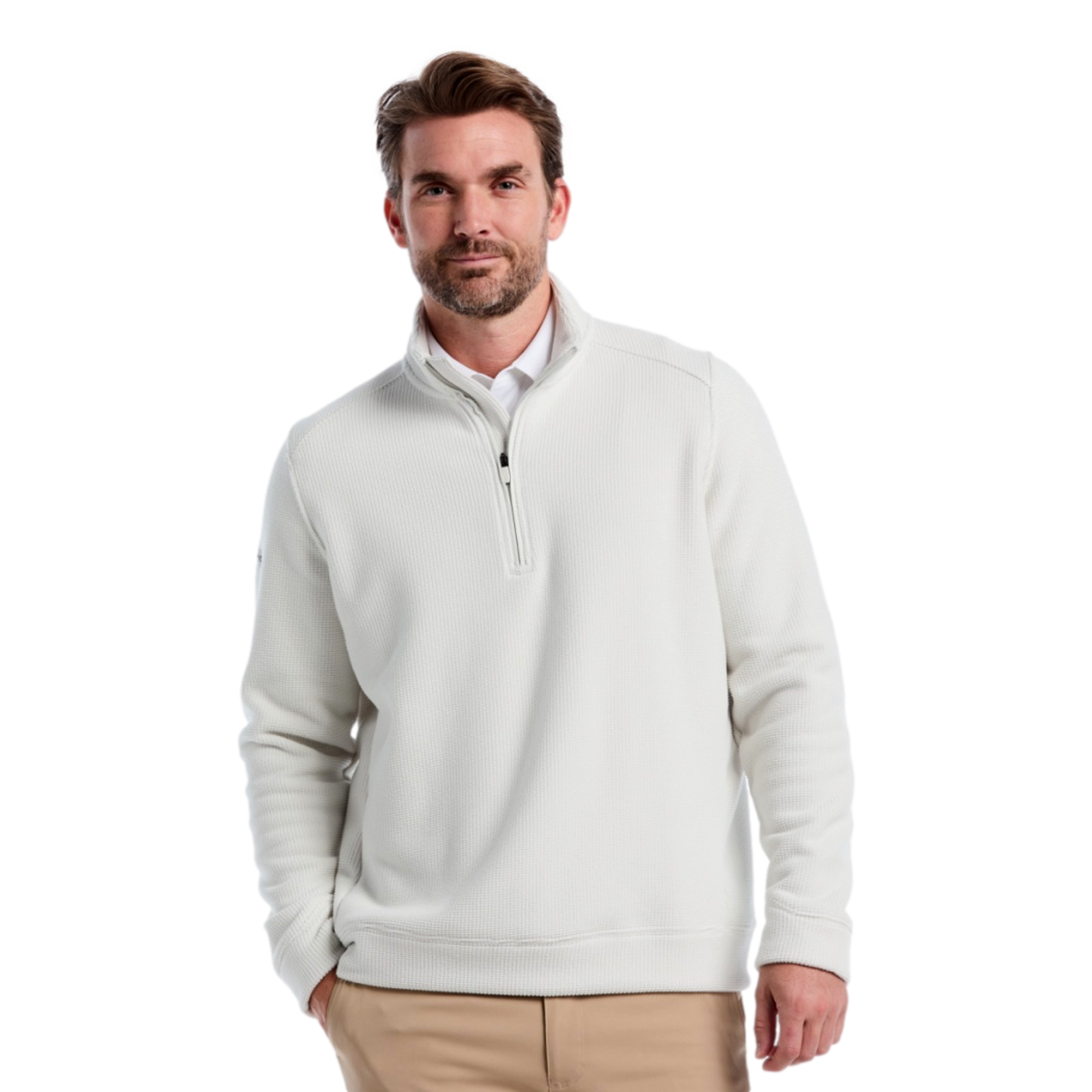 Textured Waffle Mid Layer Men's Golf Quarter Zip