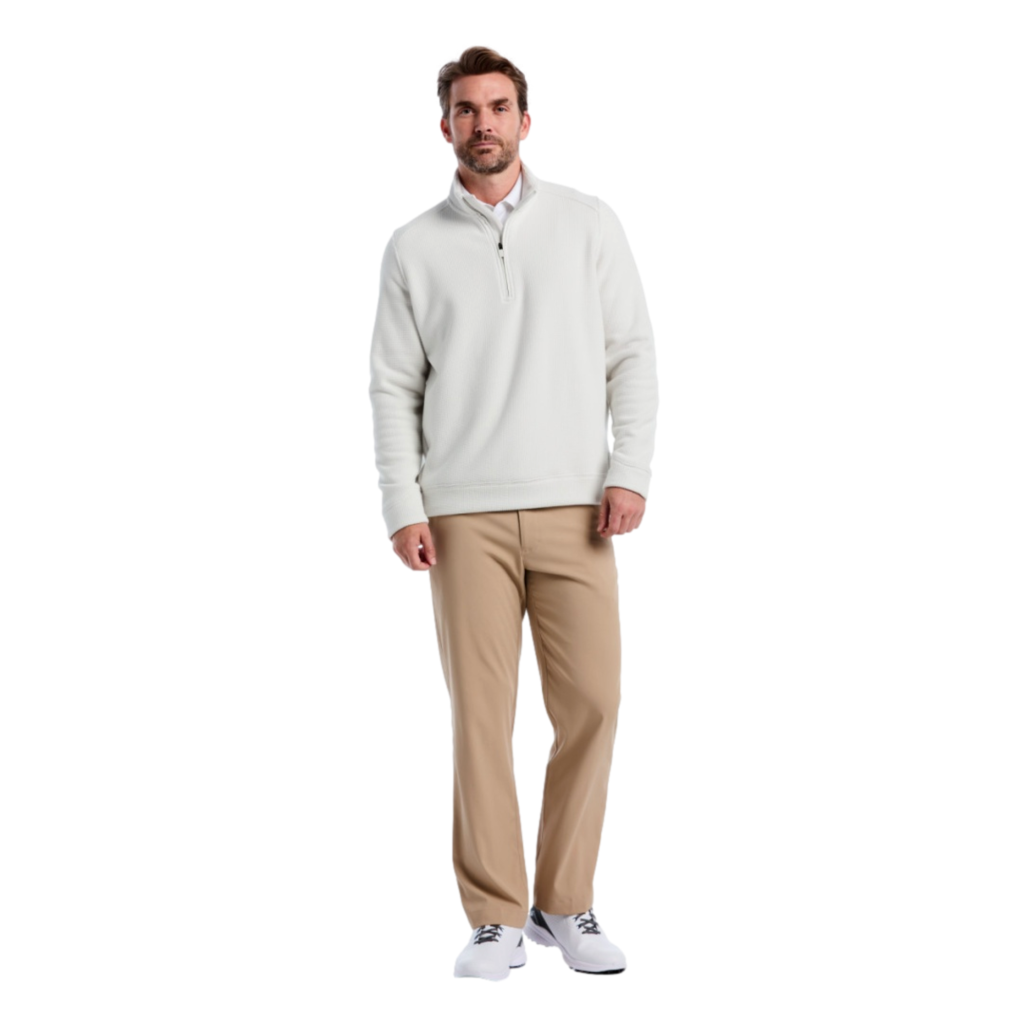 Textured Waffle Mid Layer Men's Golf Quarter Zip