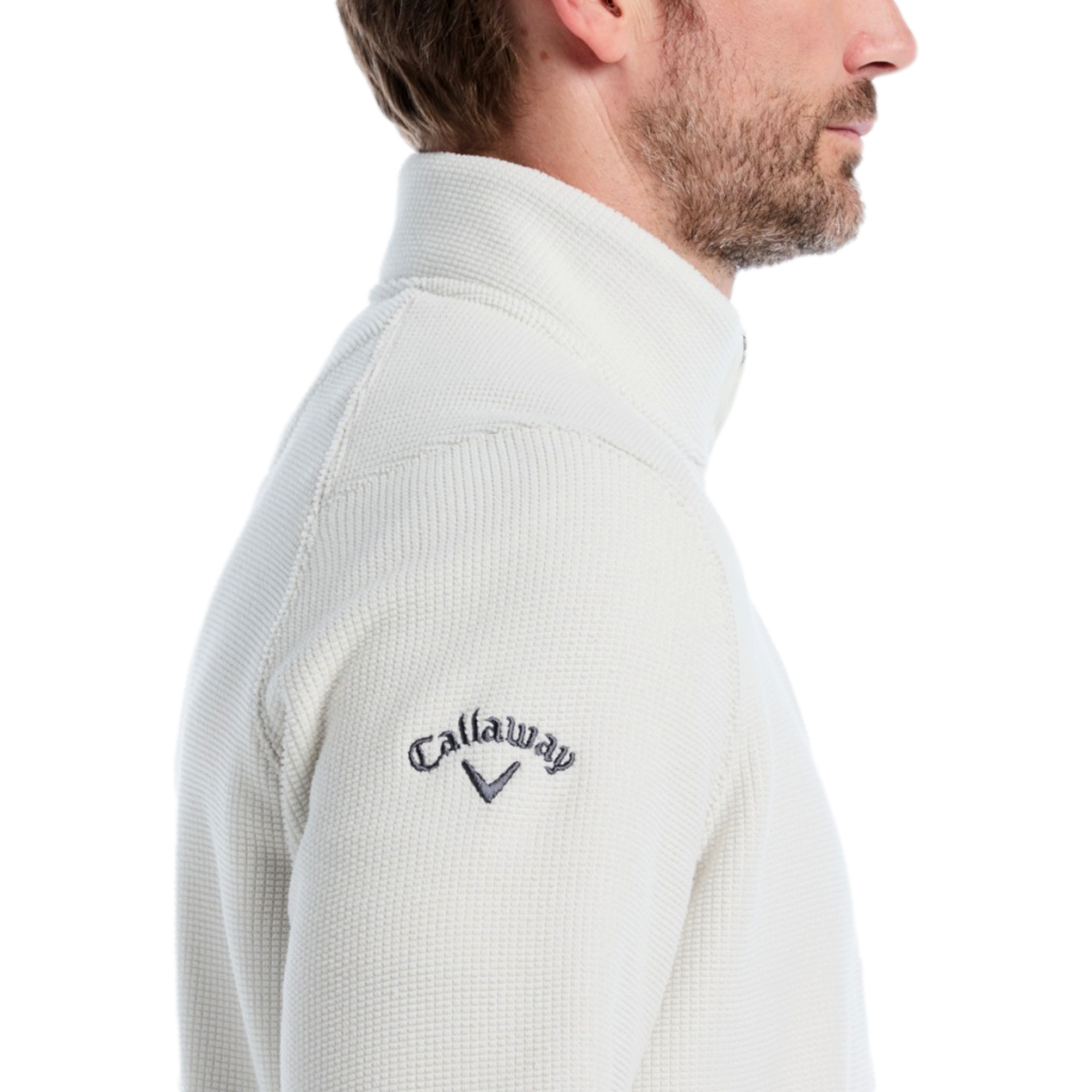 Textured Waffle Mid Layer Men's Golf Quarter Zip
