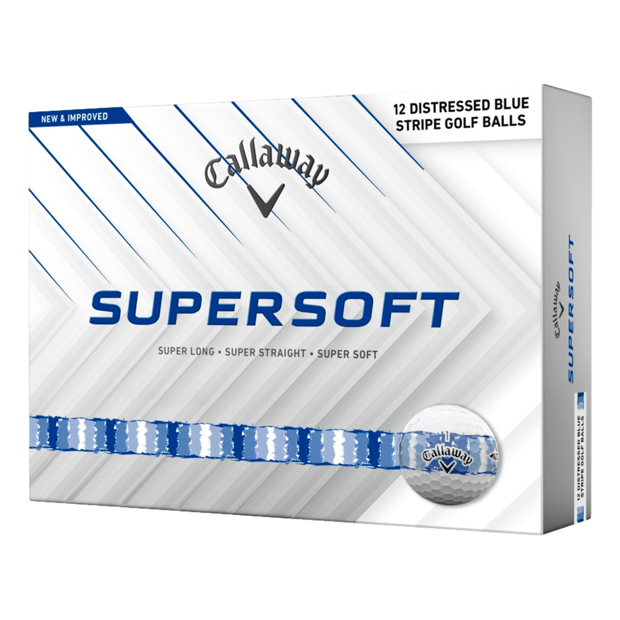 Supersoft Distressed Blue Stripe Golf Balls