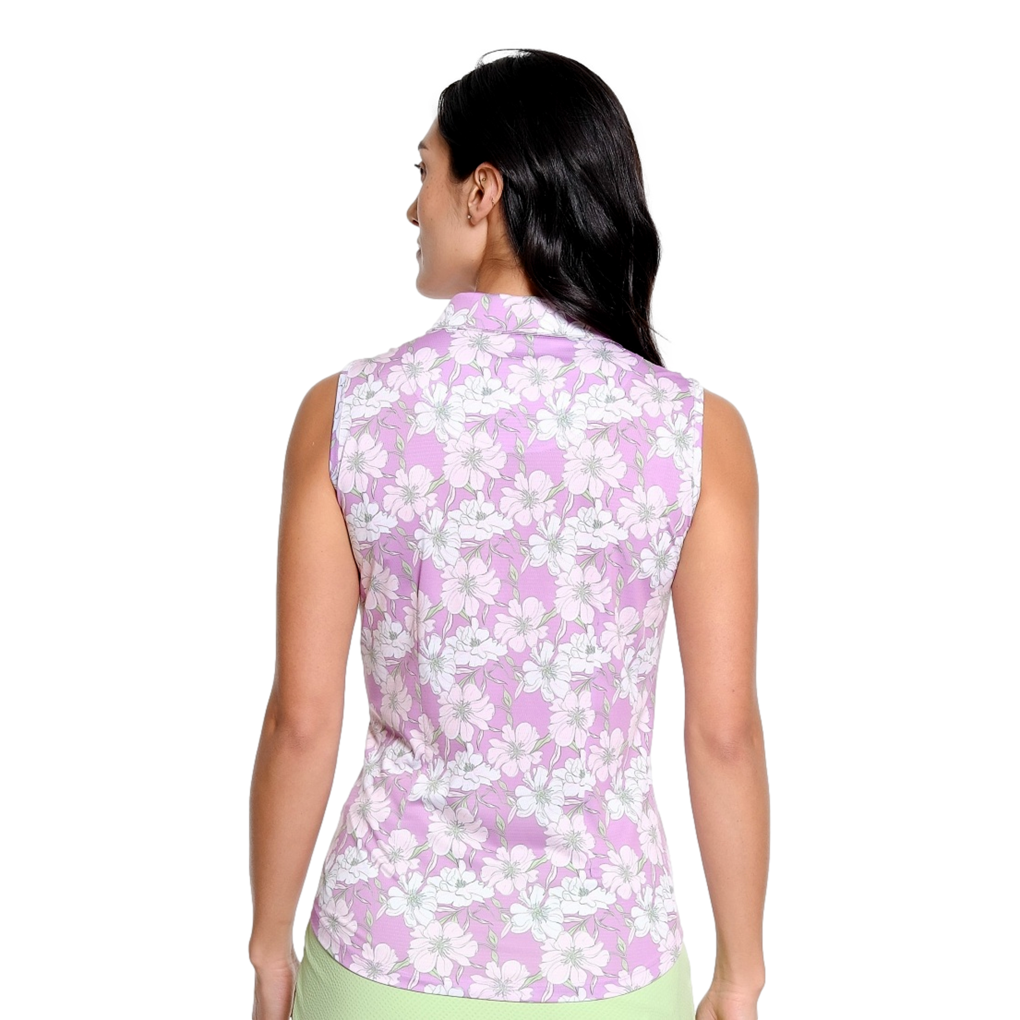 Brittany Print Women's Sleeveless Golf Polo Shirt