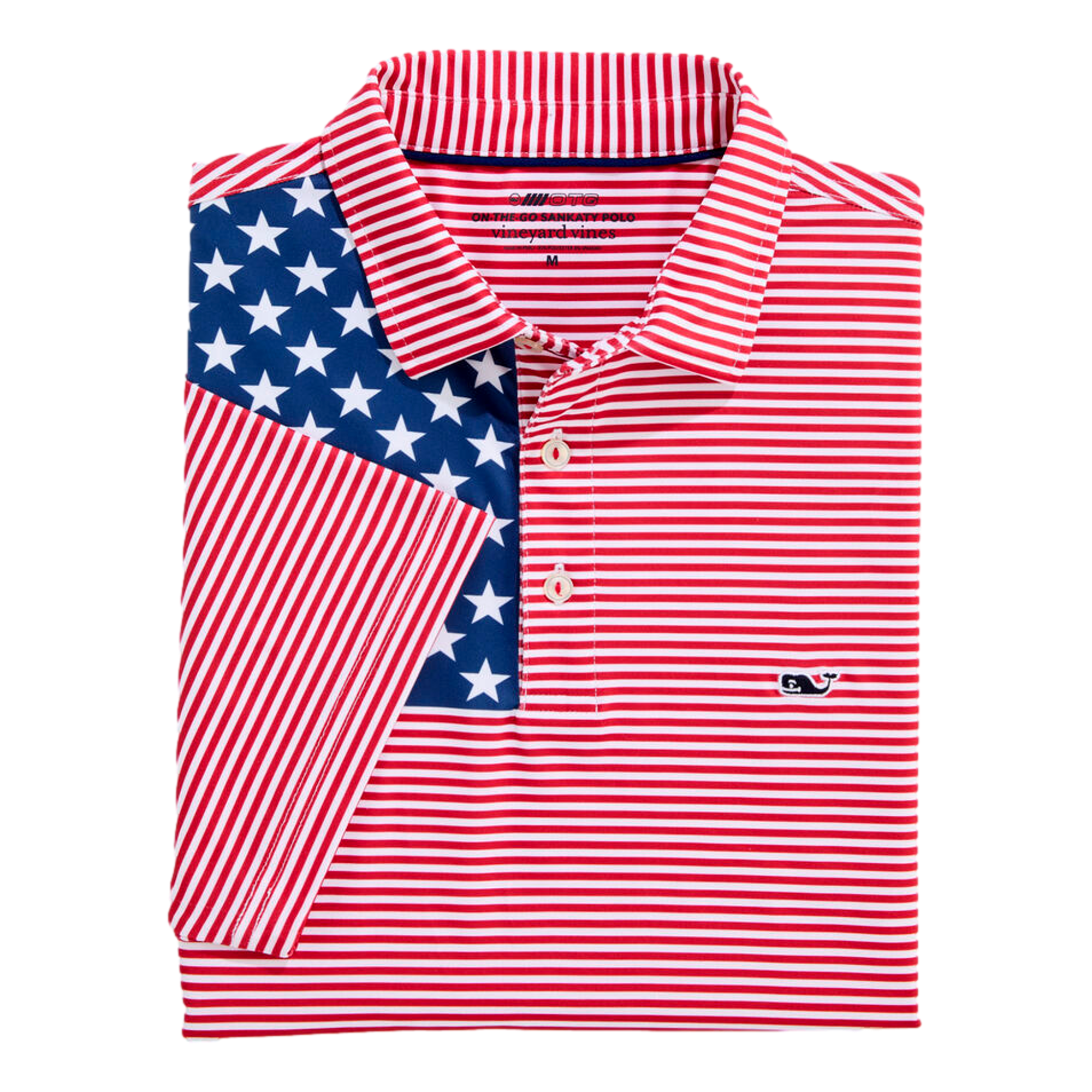 Performance American Flag Sankaty Men's Golf Polo Shirt