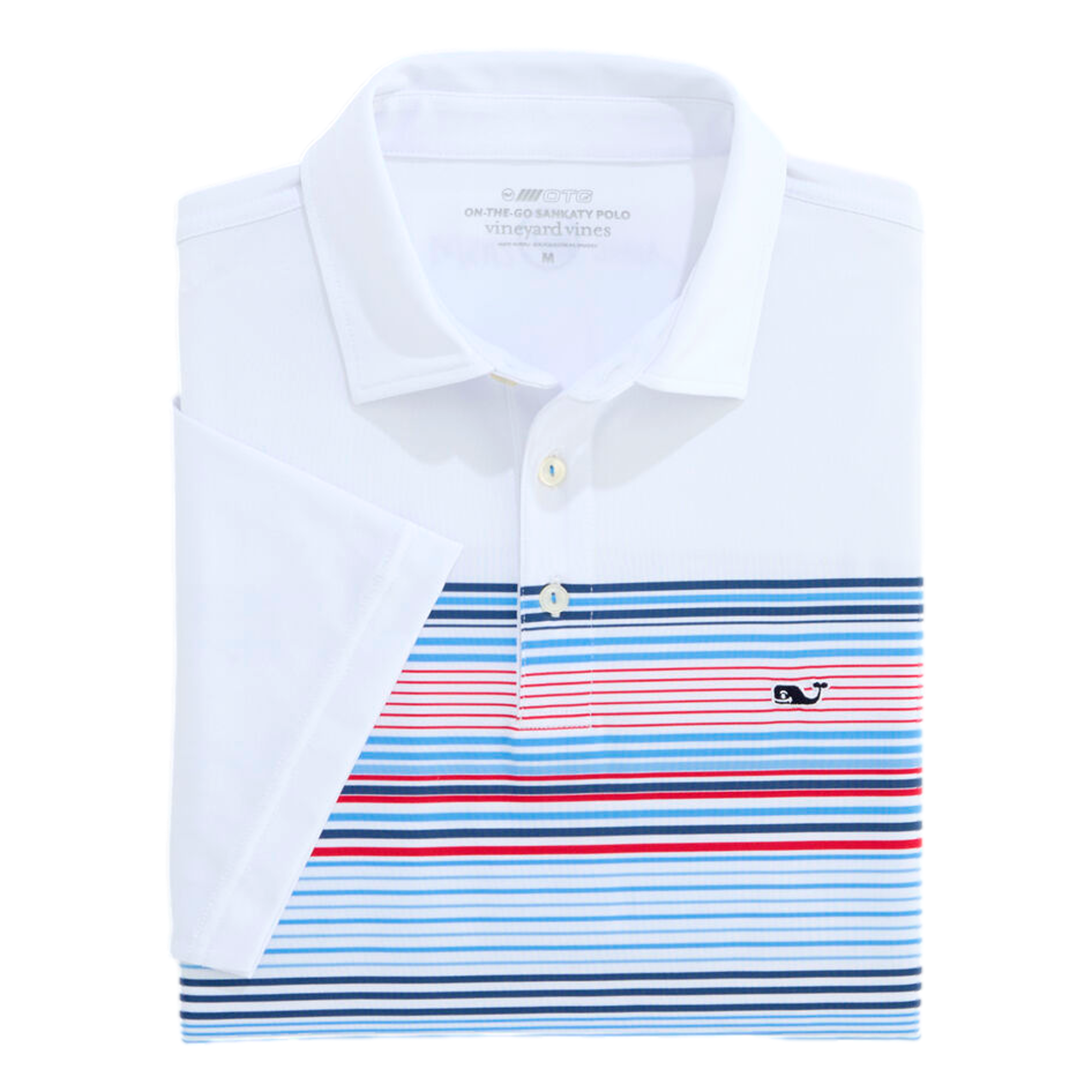 Conch Striped Chest Sankaty Men's Golf Polo Shirt