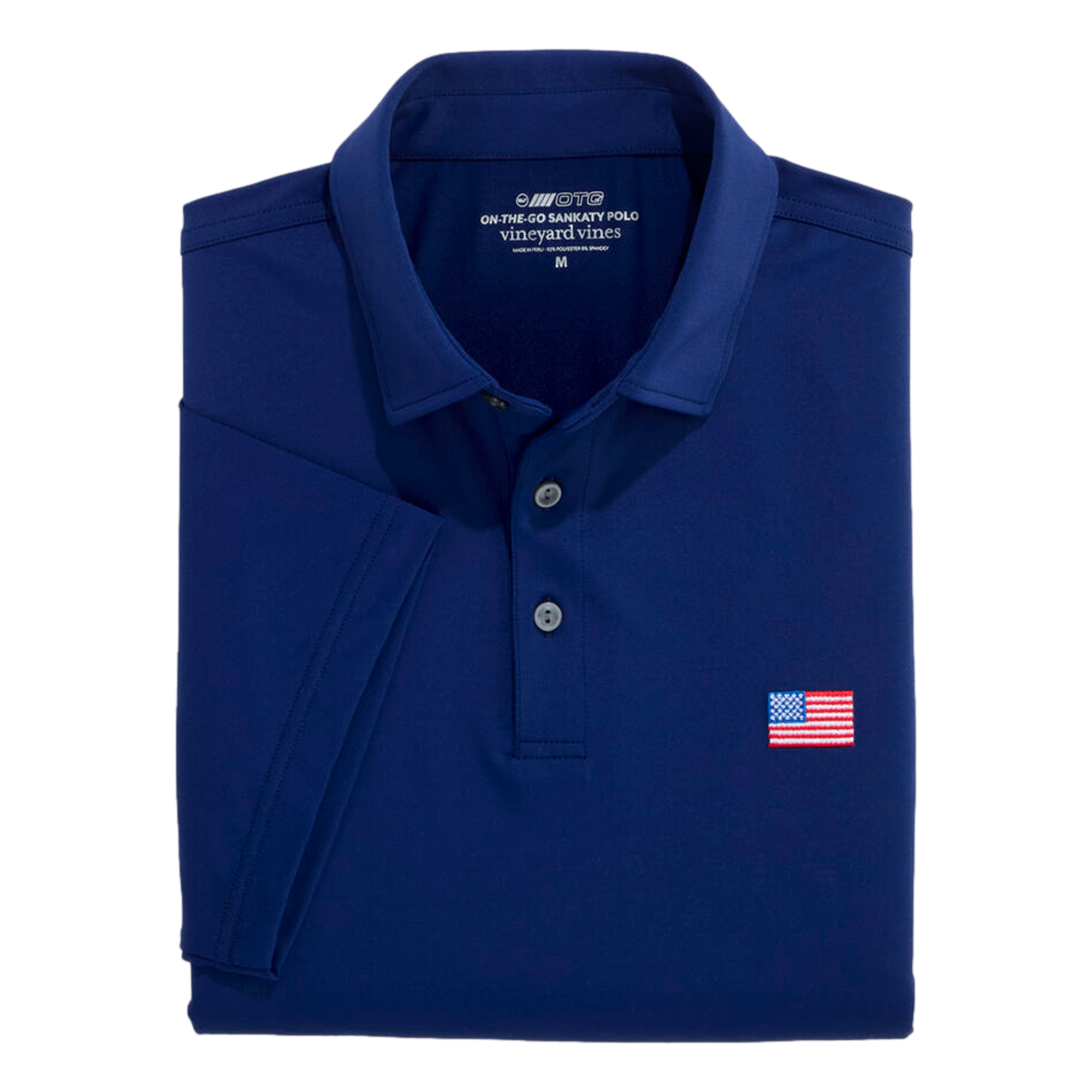 Performance American Flag Solid Sankaty Men's Golf Polo Shirt