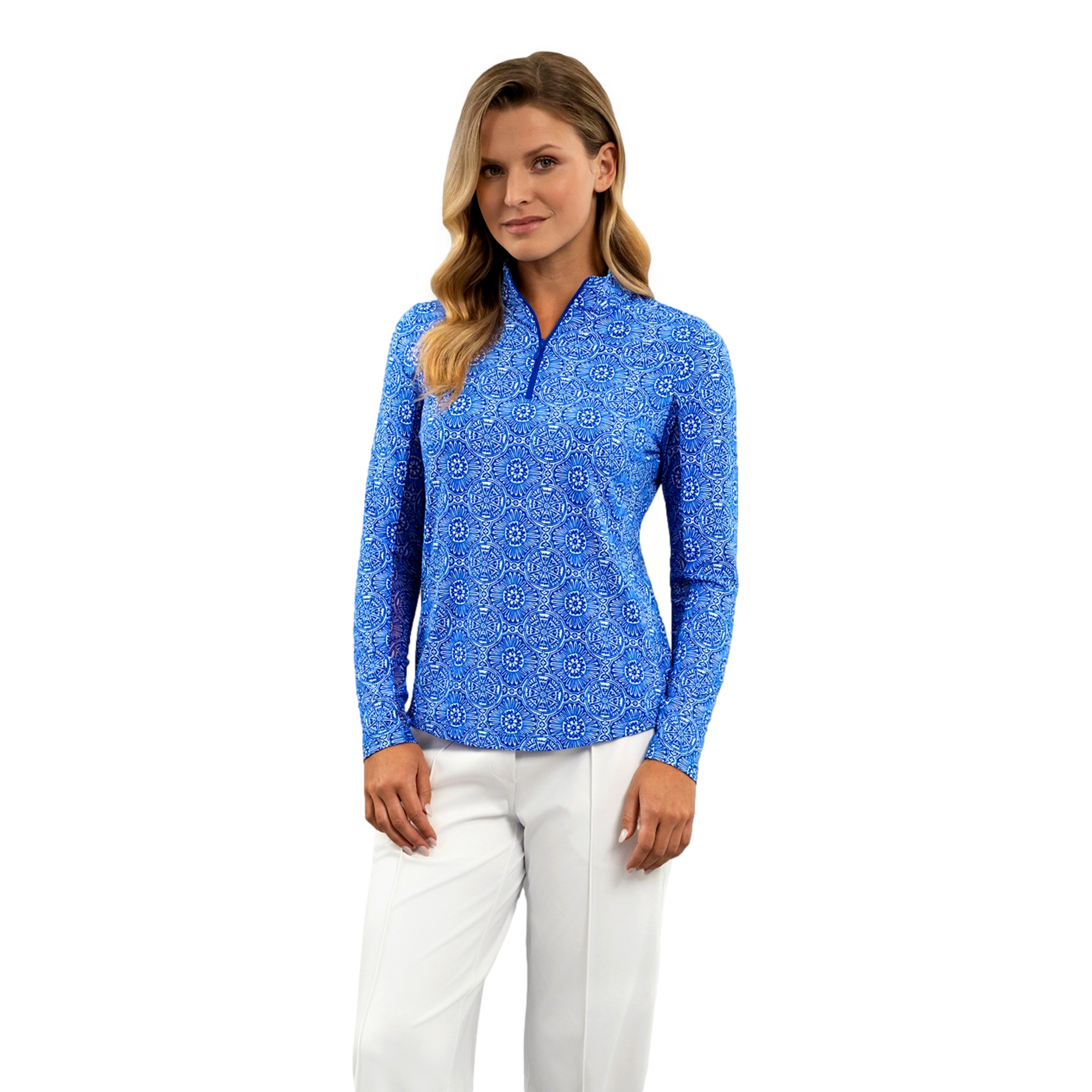 Amani Women's Long Sleeve Mock Neck Quarter Zip