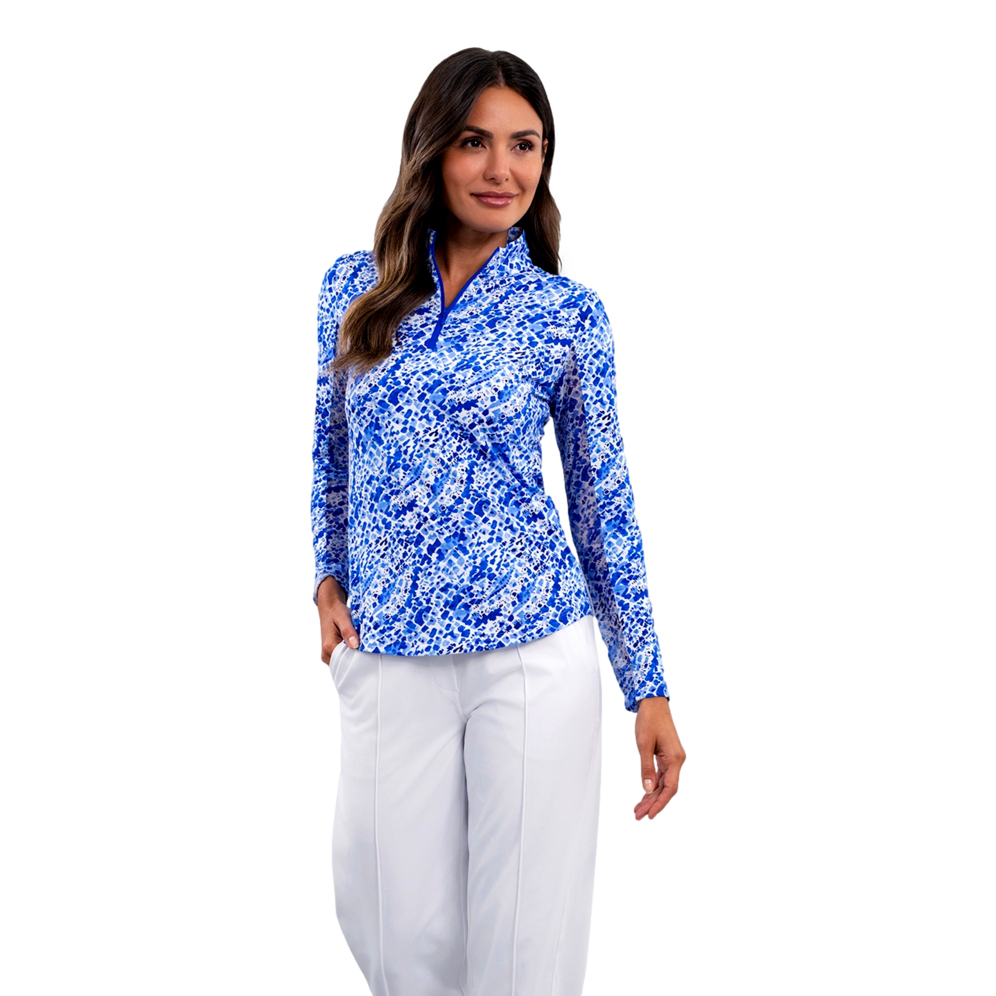 Yesenia Women's Long Sleeve Mock Neck Quarter Zip