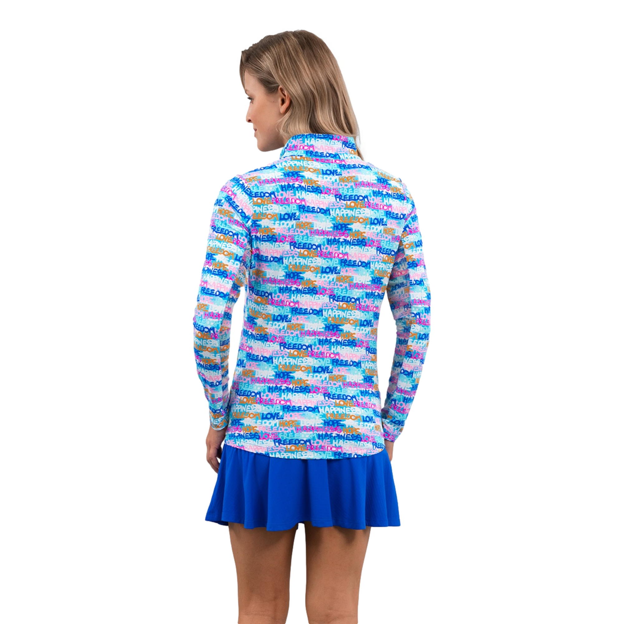 Happiness Women's Long Sleeve Mock Neck Golf Quarter Zip