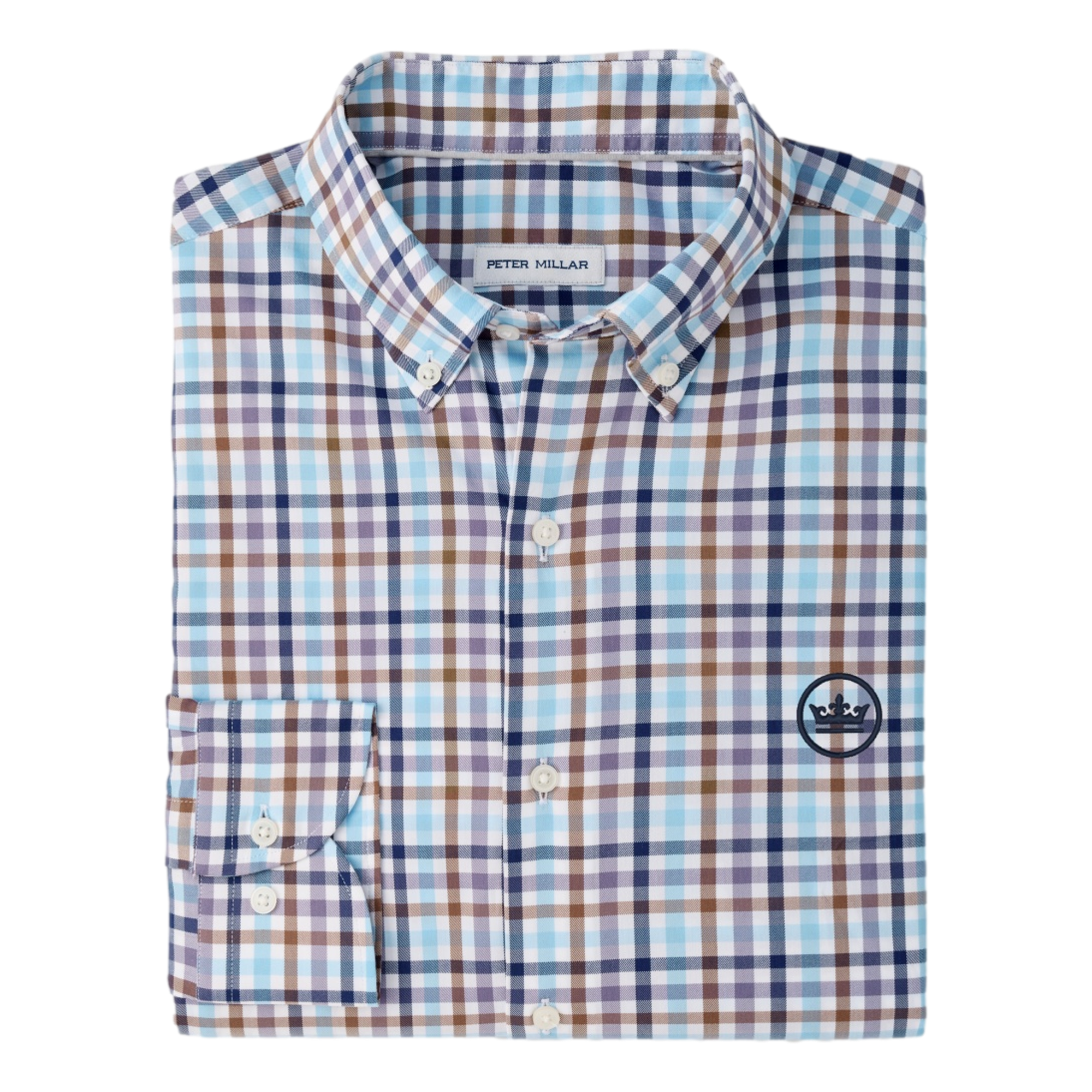 Elliot Crown Cotton Button Up Men's Long Sleeve Golf Shirt