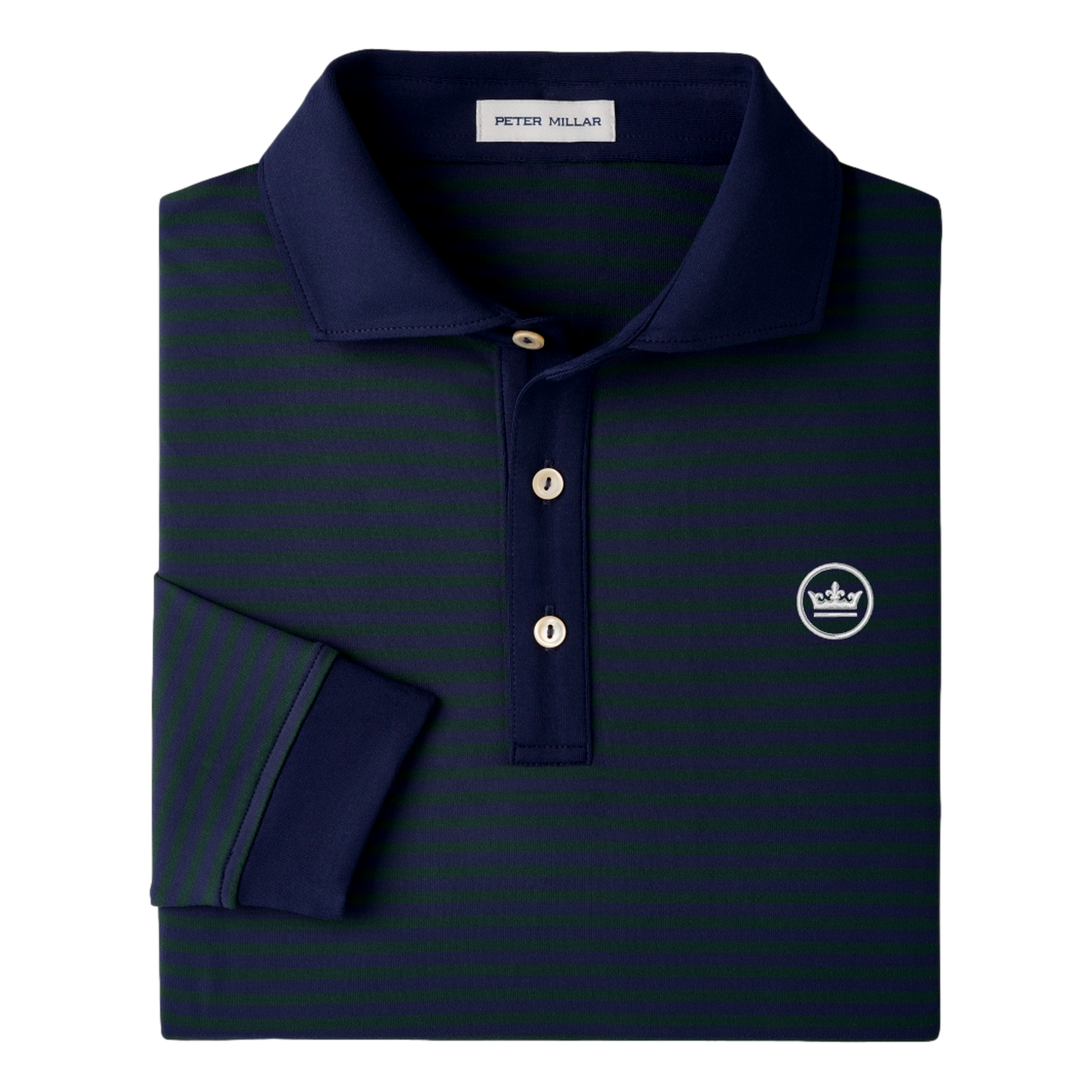 Lyons Stripe Men's Long Sleeve Golf Polo Shirt