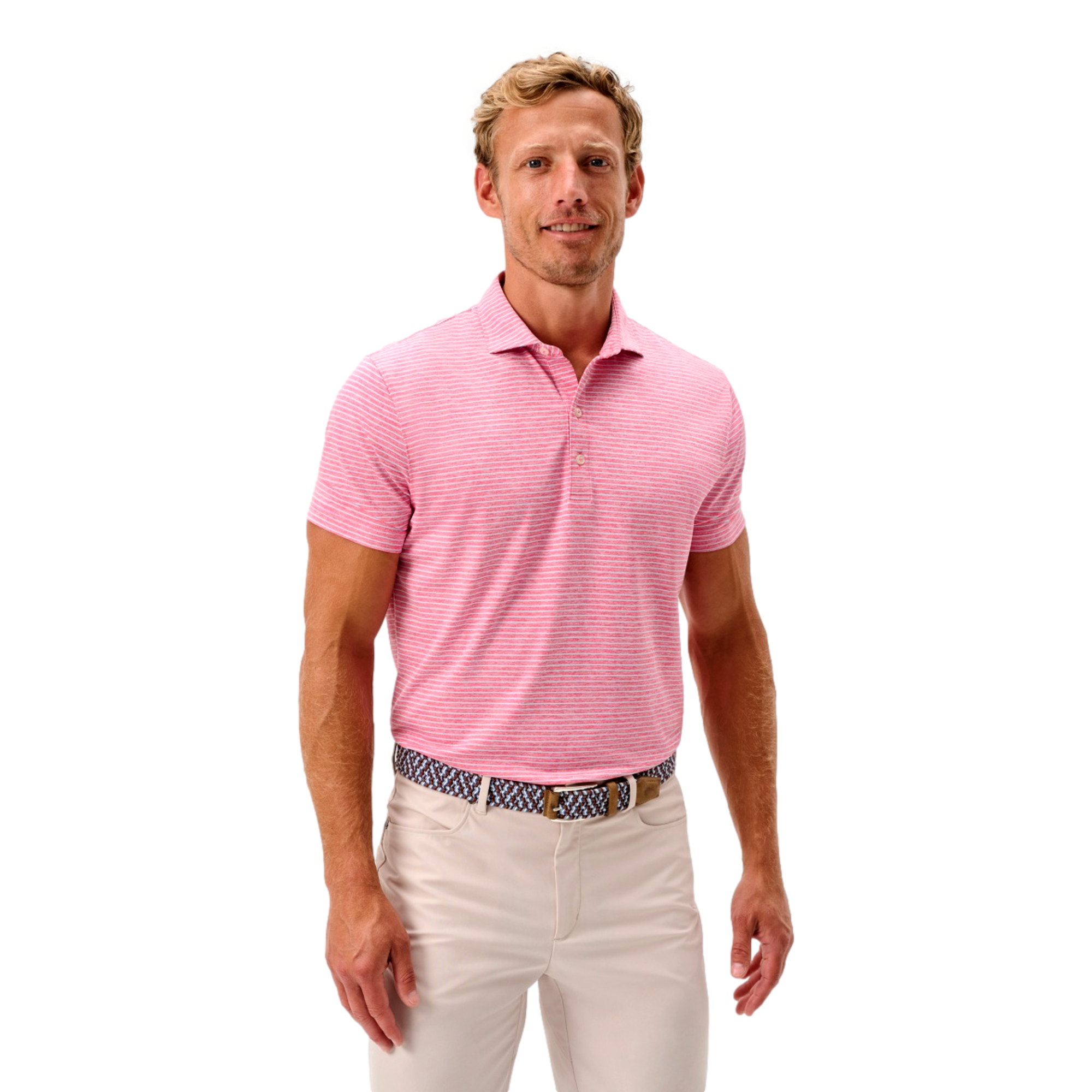 Michael Striped Men's Golf Polo Shirt